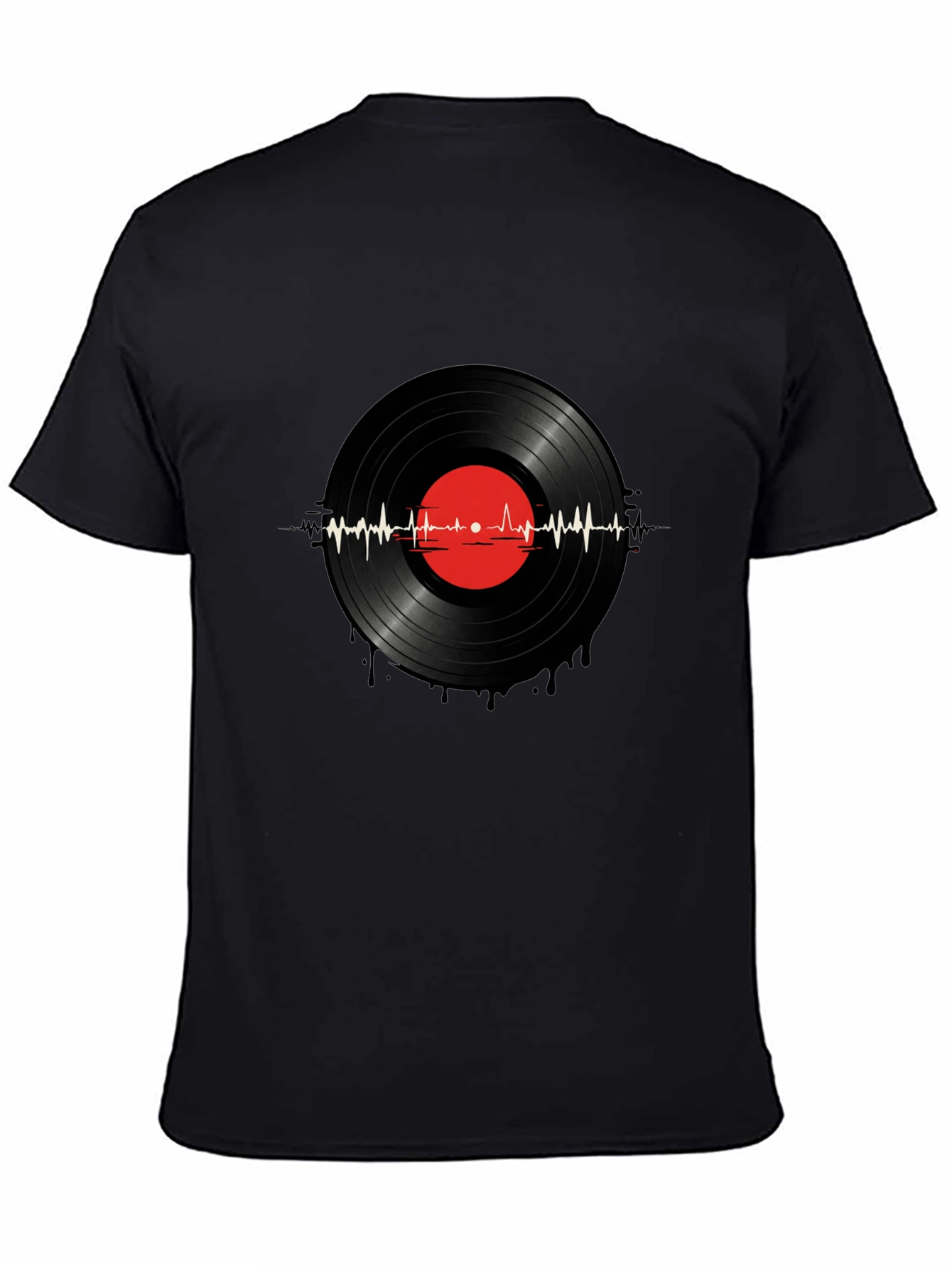 Vinyl Record Heartbeat Graphic T-Shirt