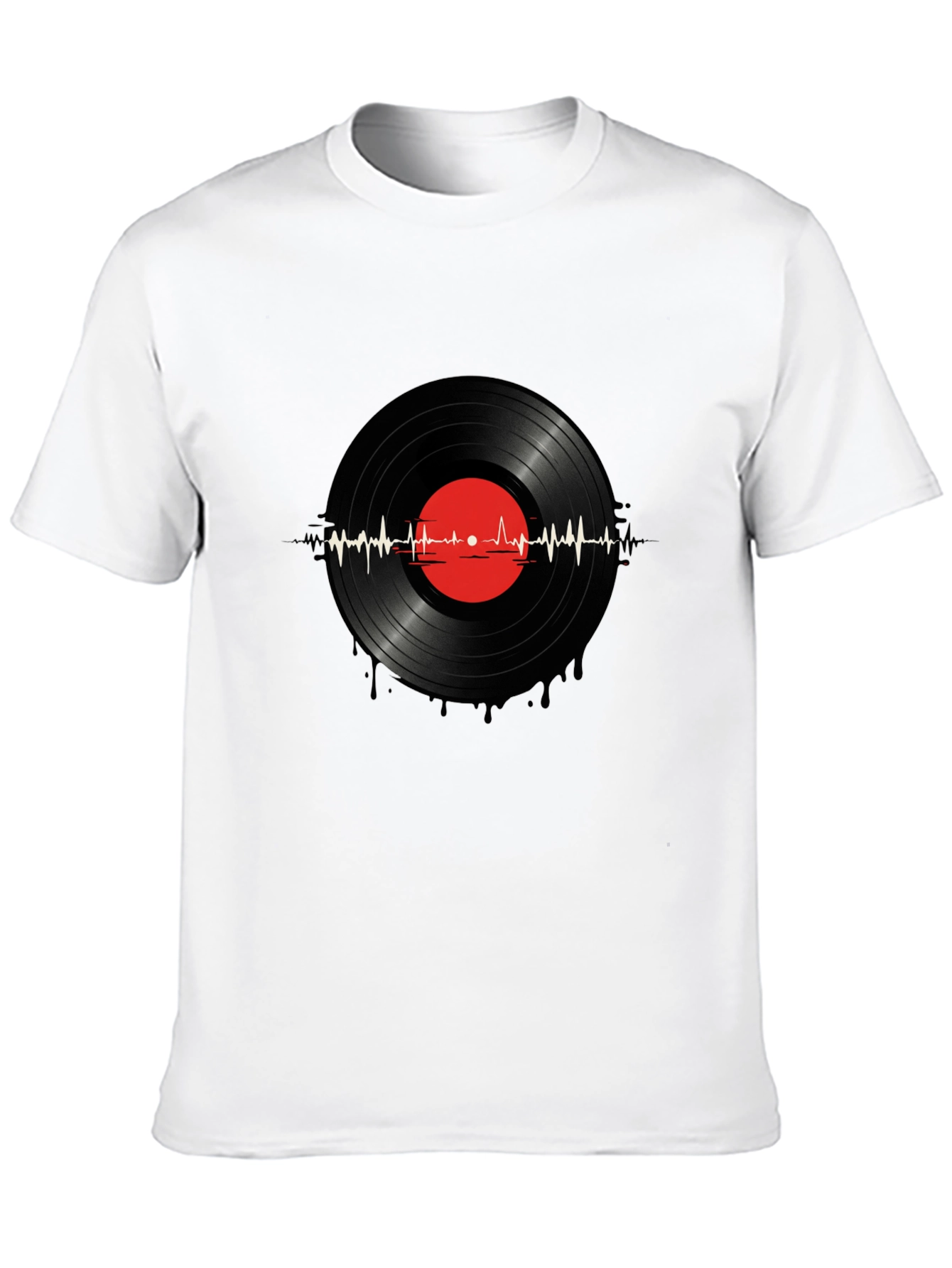 Vinyl Record Heartbeat Graphic T-Shirt