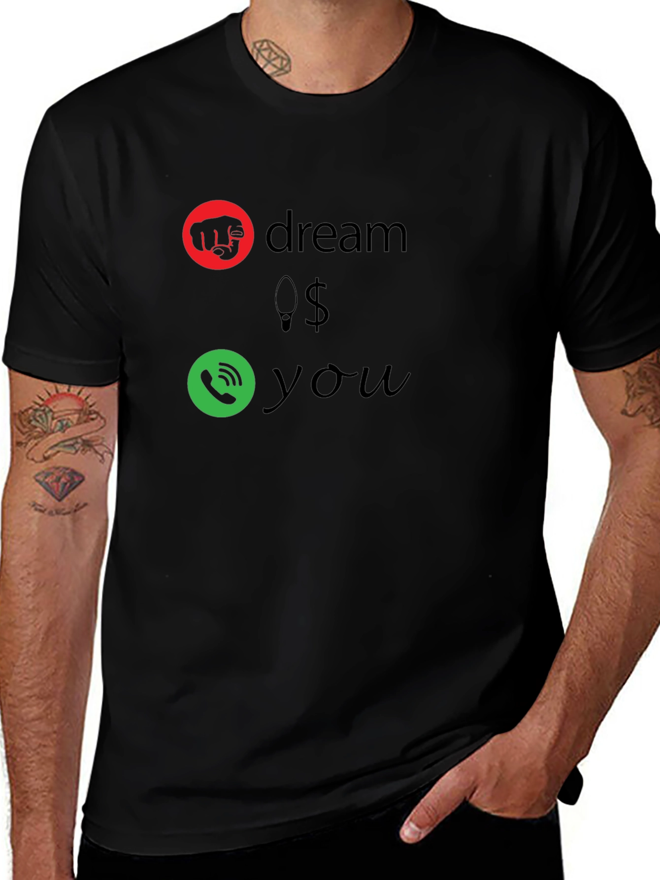 Black Hustle Graphic Tee for Men
