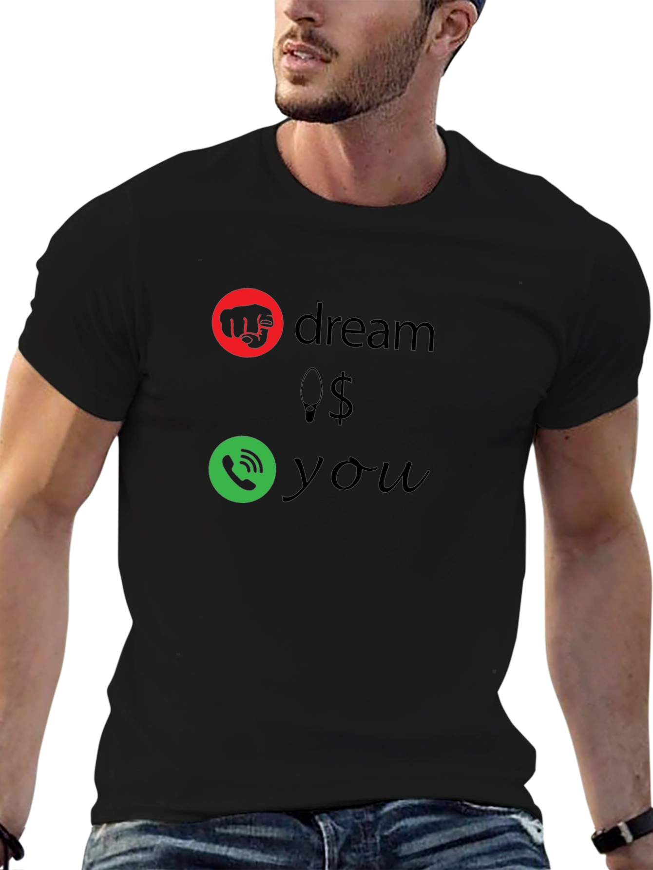 Black Hustle Graphic Tee for Men