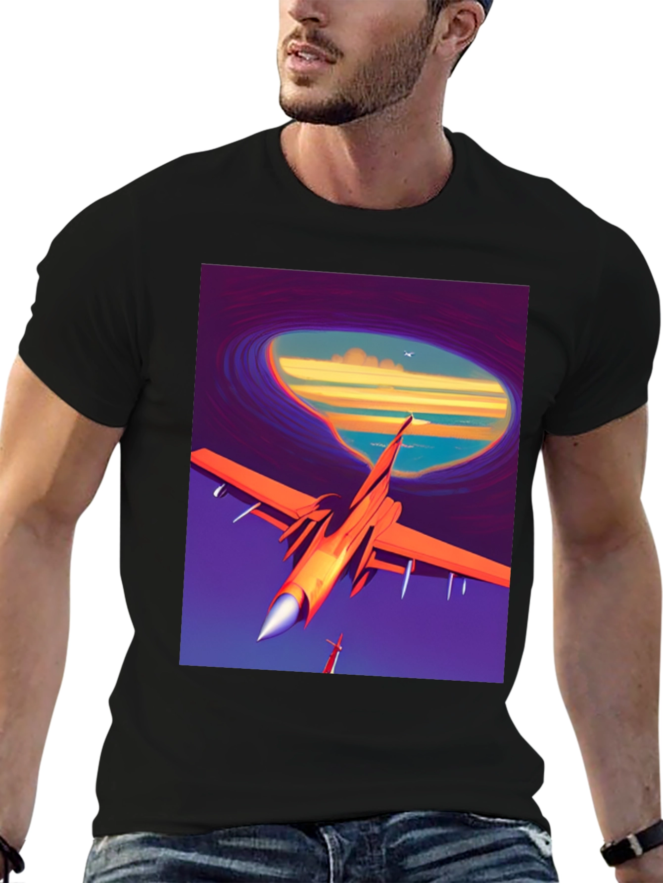 Retro Airplane T-Shirt - Artistic Aviation Tee