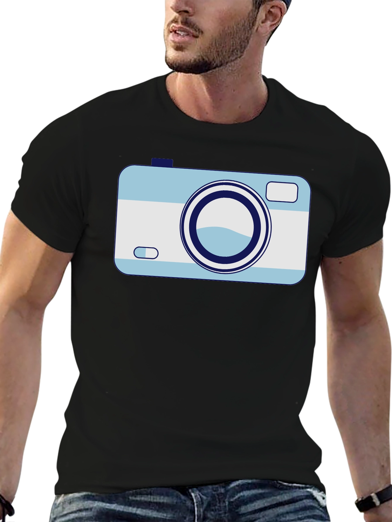 Retro Camera Graphic Tee - Black