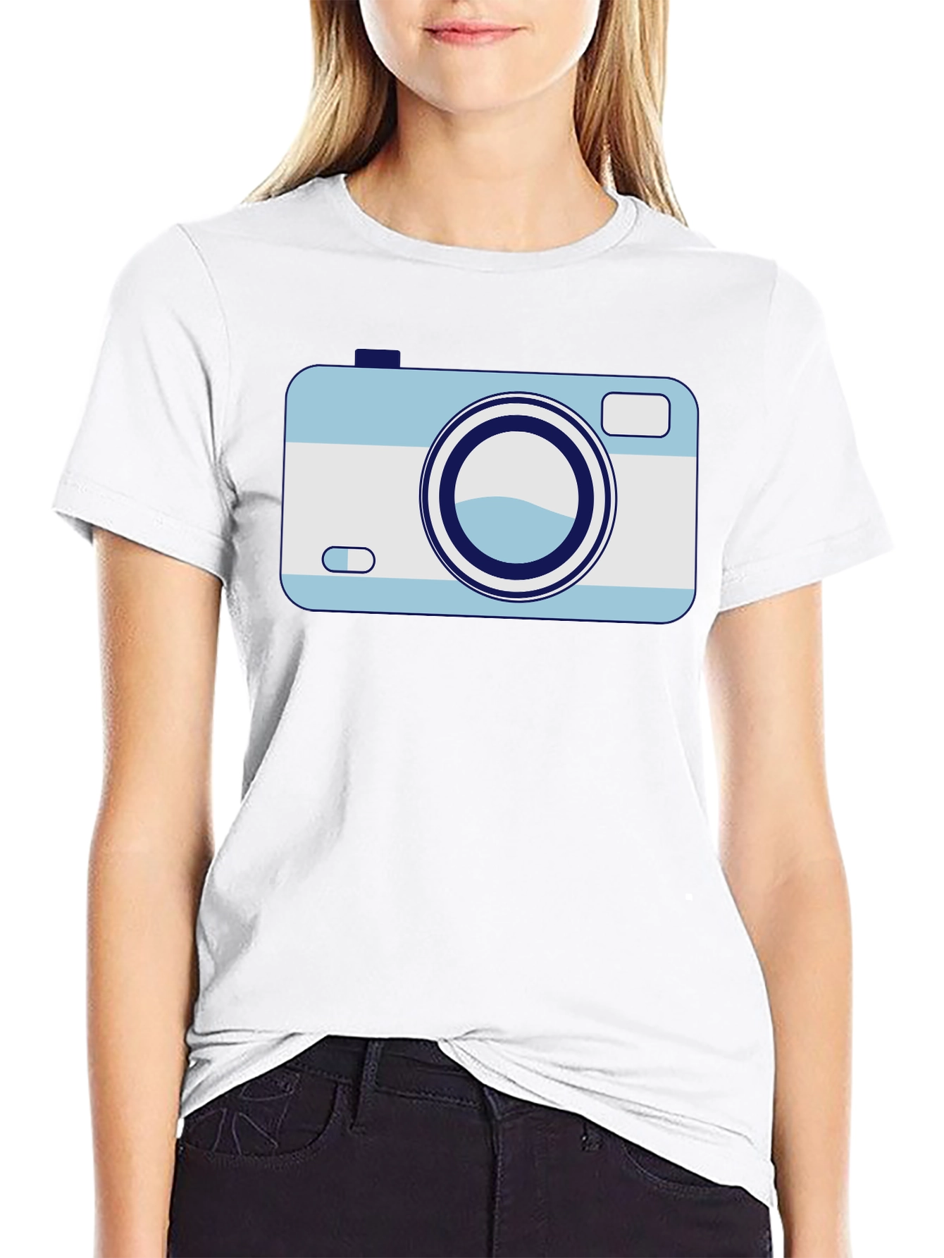 Retro Camera Graphic Tee - Black