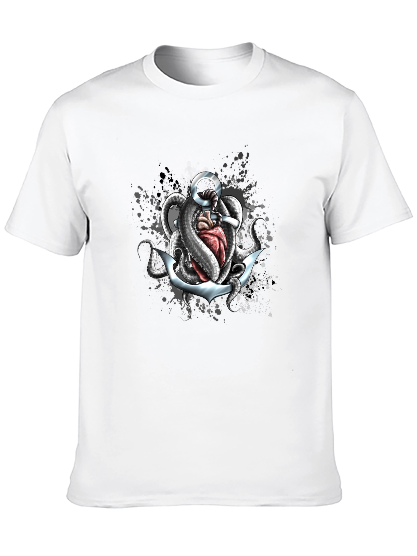 Anchor & Octopus T-Shirt - Unique Graphic Tee