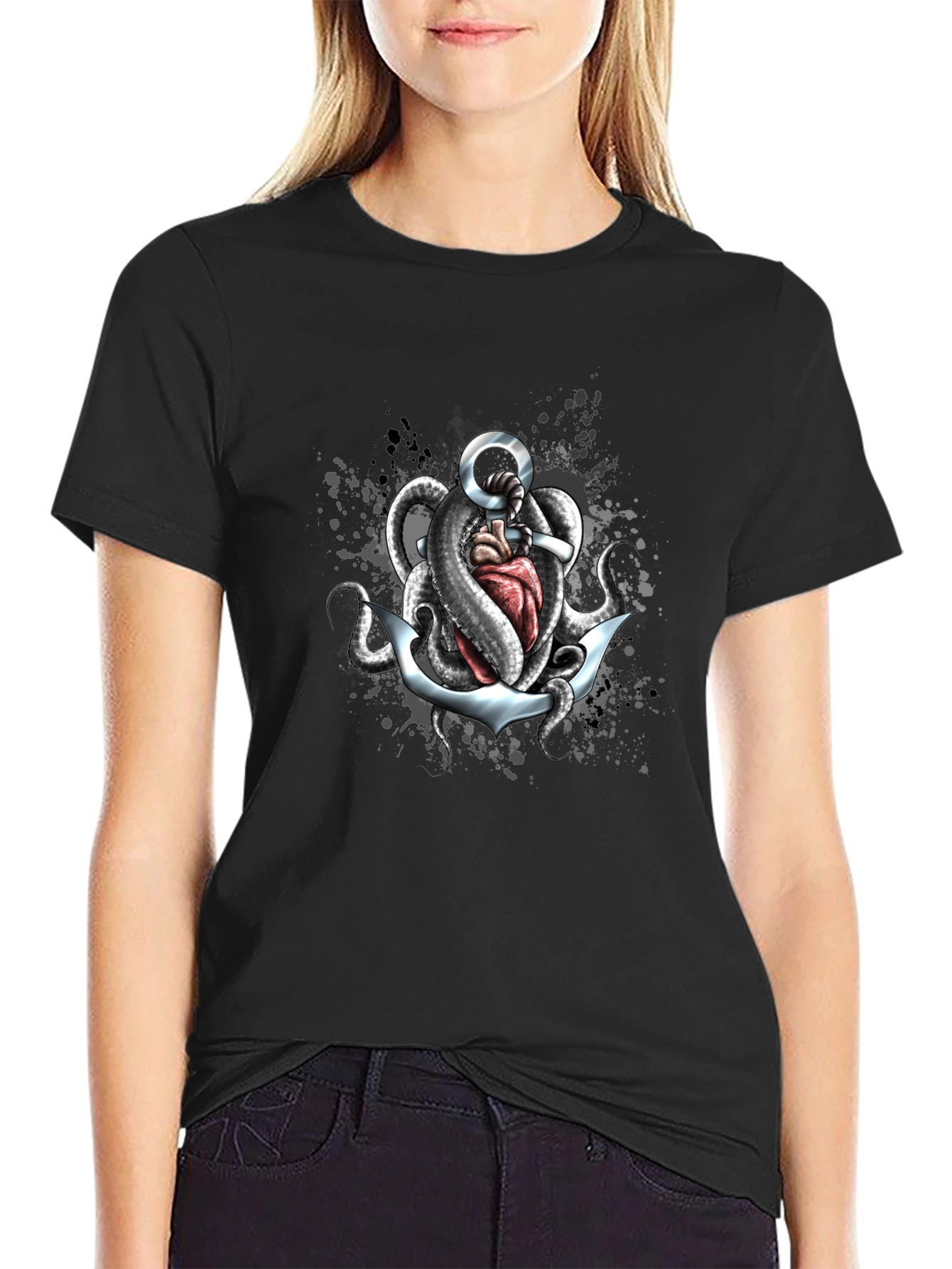 Anchor & Octopus T-Shirt - Unique Graphic Tee
