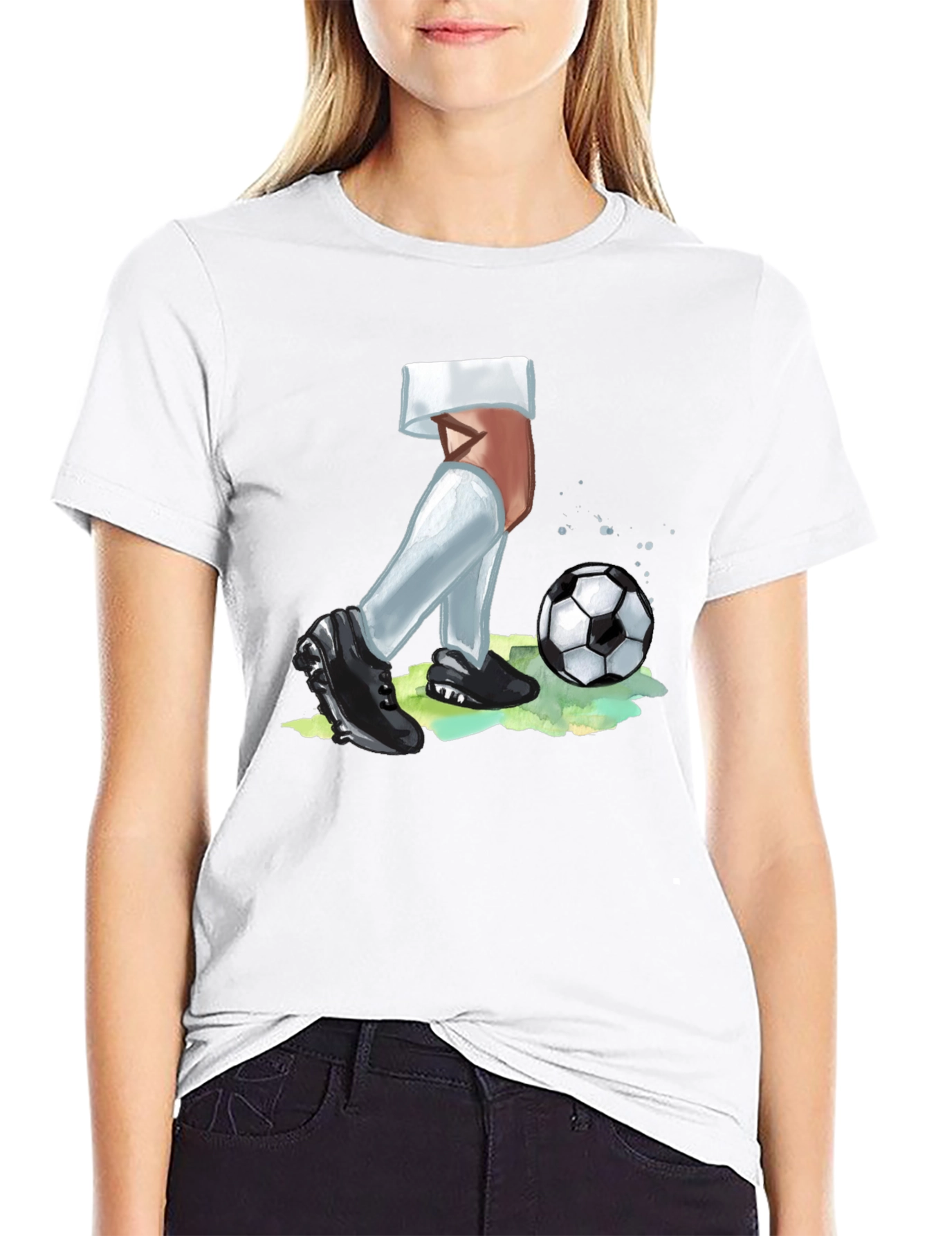 Soccer Player Graphic Tee - Black