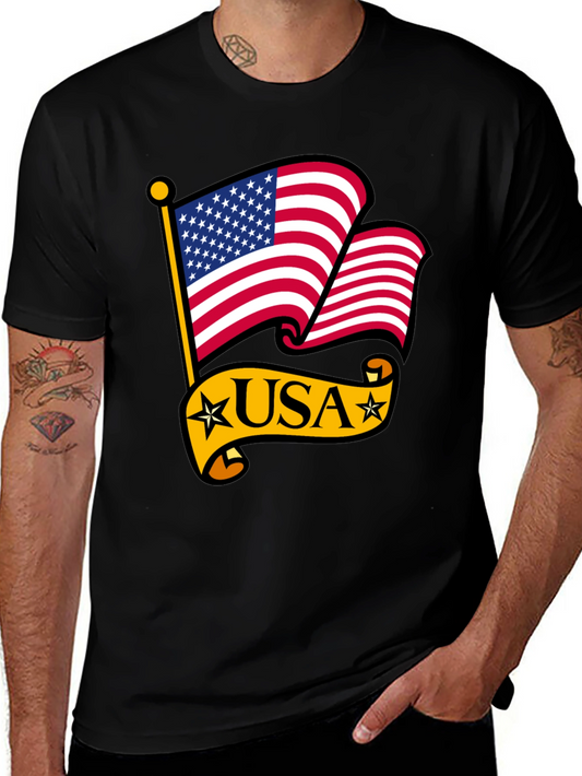 USA Flag Graphic T-Shirt Patriotic Design