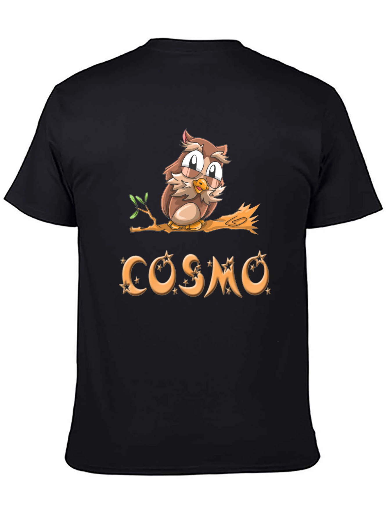 Cosmo Owl Graphic Tee - Black Cotton Blend