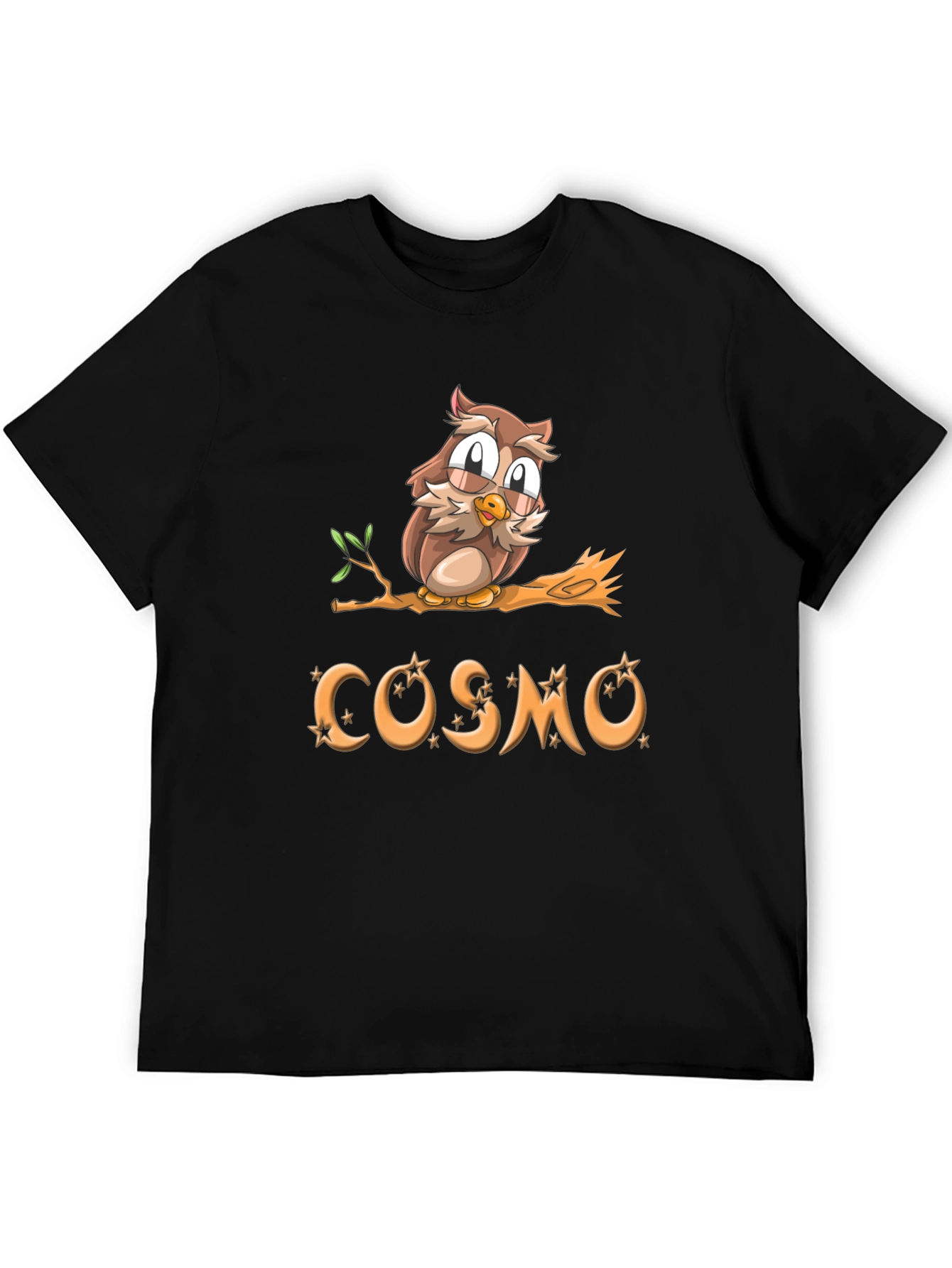 Cosmo Owl Graphic Tee - Black Cotton Blend