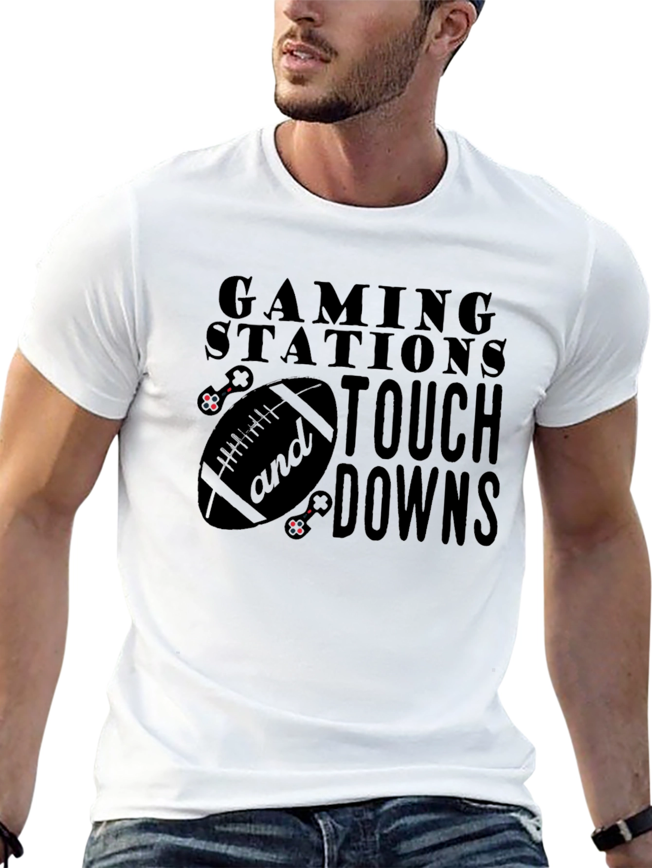 Gaming Stations and Touchdowns T-Shirt
