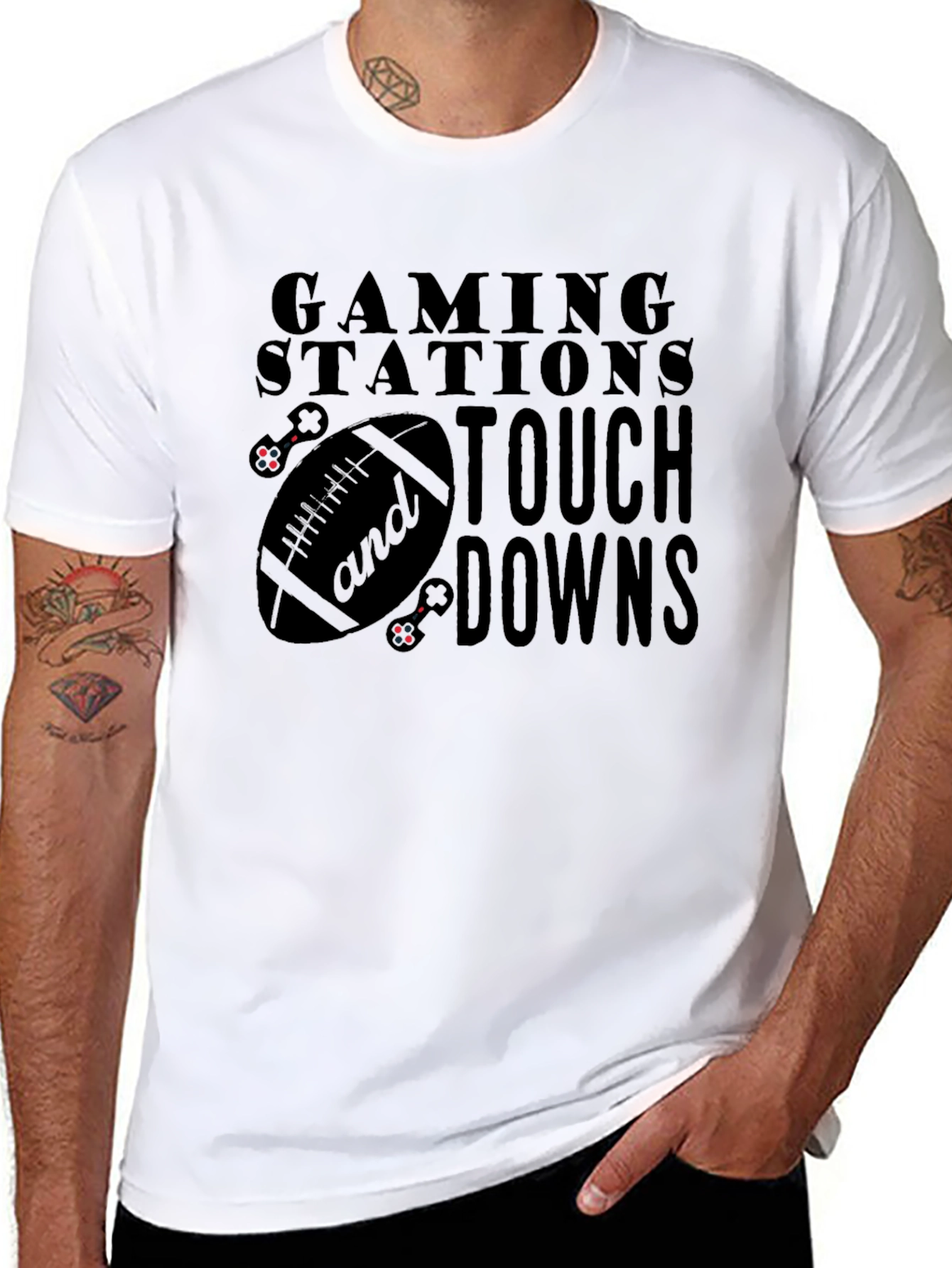 Gaming Stations and Touchdowns T-Shirt