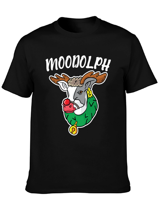 Moonolph Funny Reindeer T-Shirt - Holiday Graphic Tee