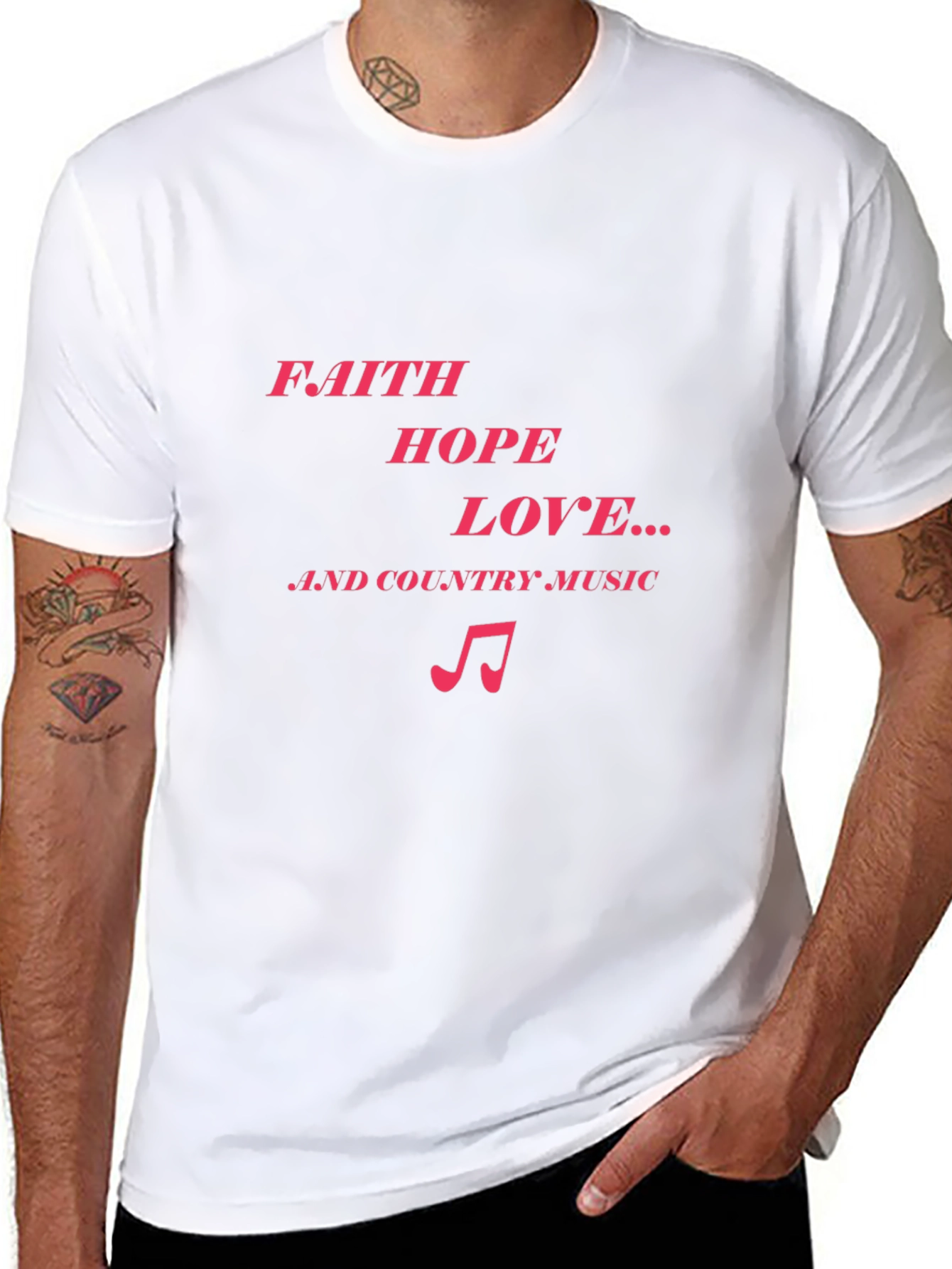 Faith Hope Love Music Graphic T-Shirt