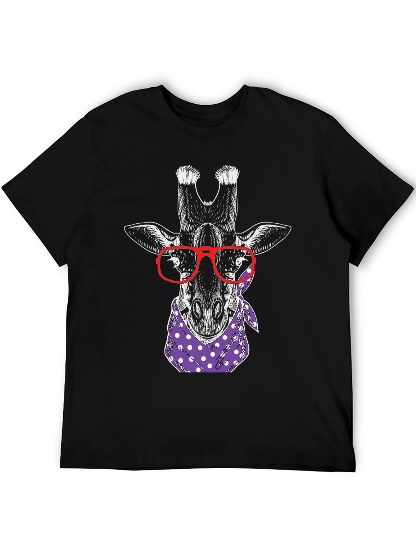 Giraffe with Glasses Graphic Tee