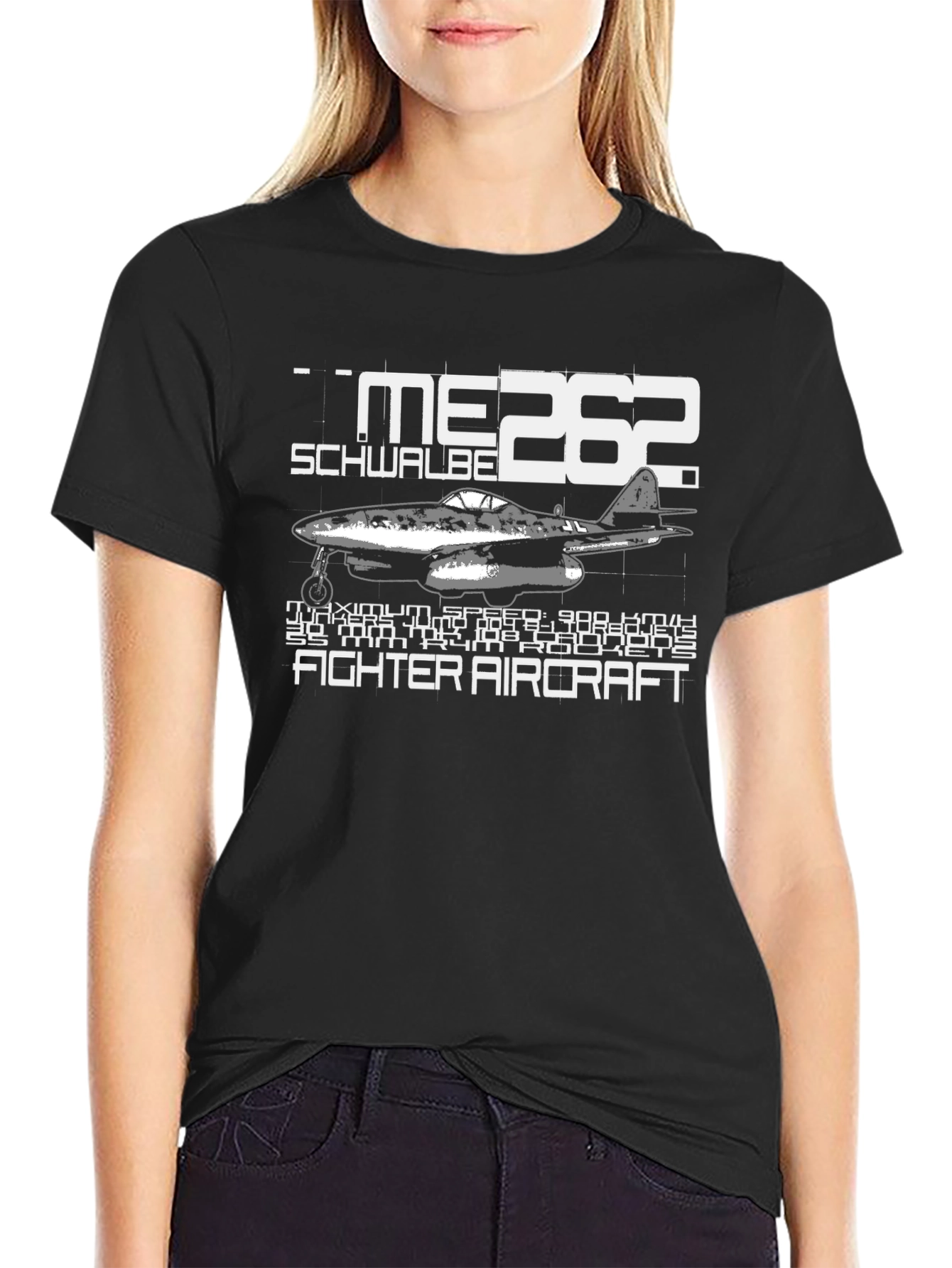 Me 262 Schwalbe Fighter Aircraft Graphic T-Shirt