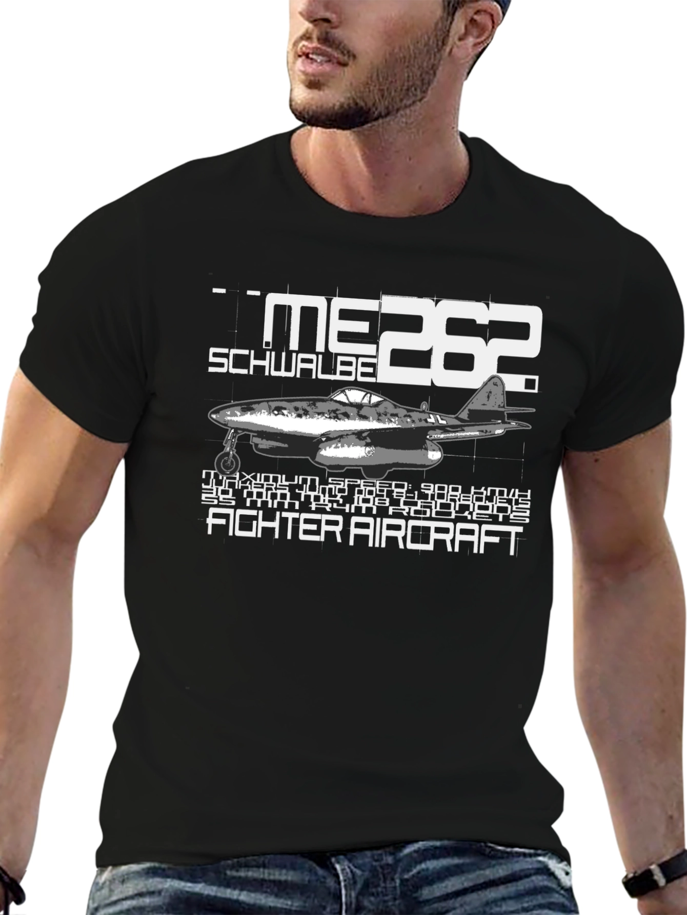 Me 262 Schwalbe Fighter Aircraft Graphic T-Shirt
