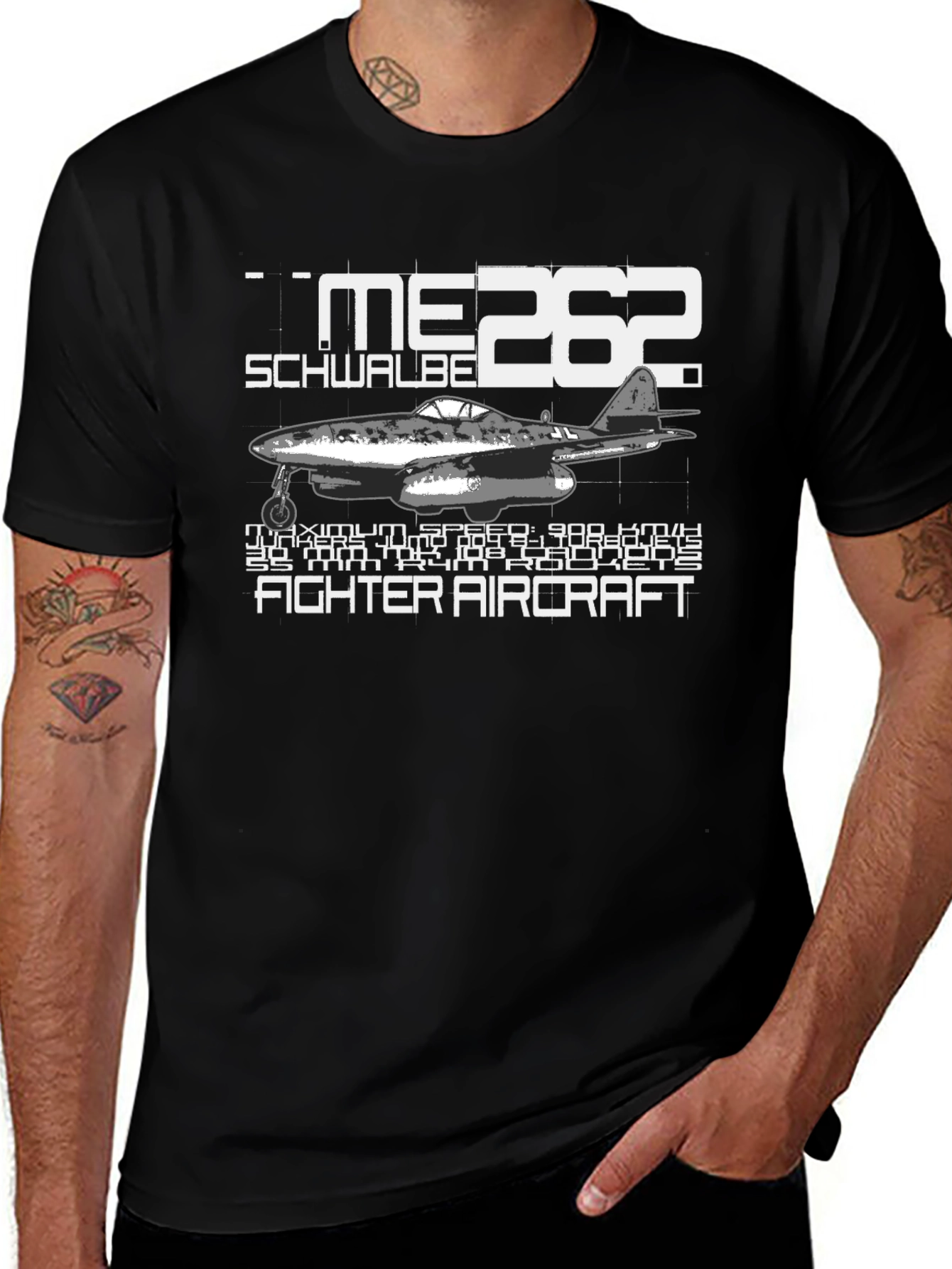 Me 262 Schwalbe Fighter Aircraft Graphic T-Shirt