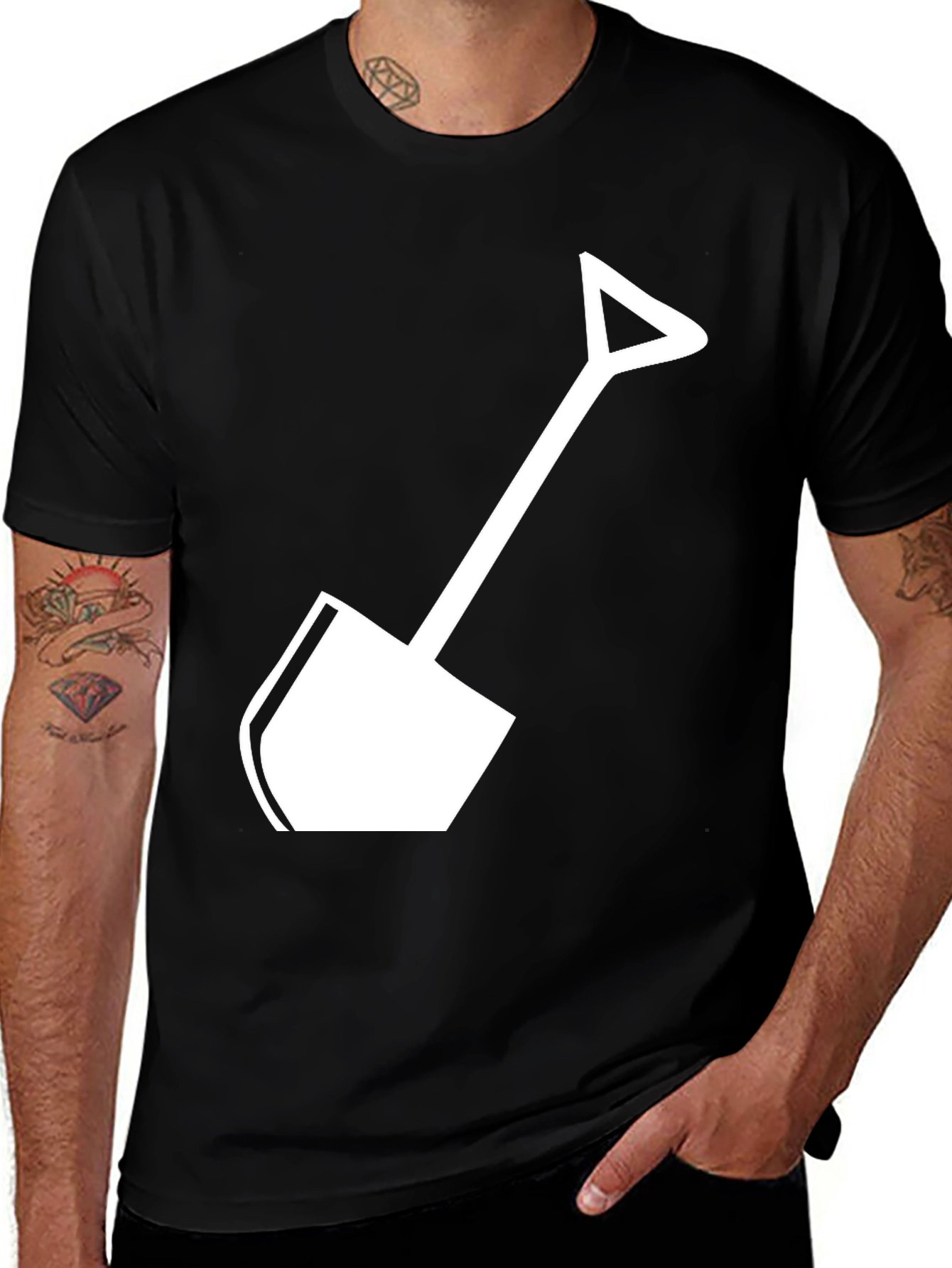 Shovel Graphic Tee - Black Cotton Blend