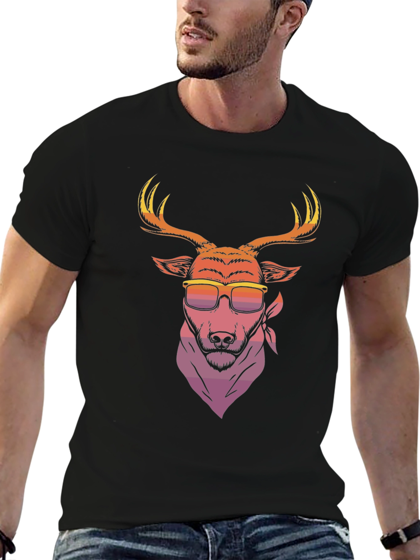 Cool Deer Graphic T-Shirt