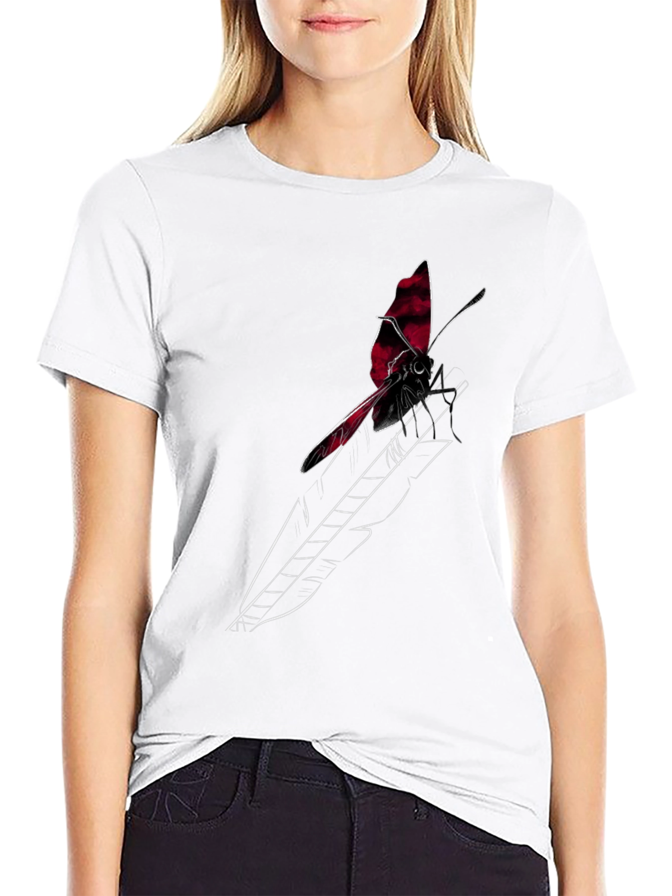 Butterfly Arrow Graphic Tee - Stylish Black T-Shirt