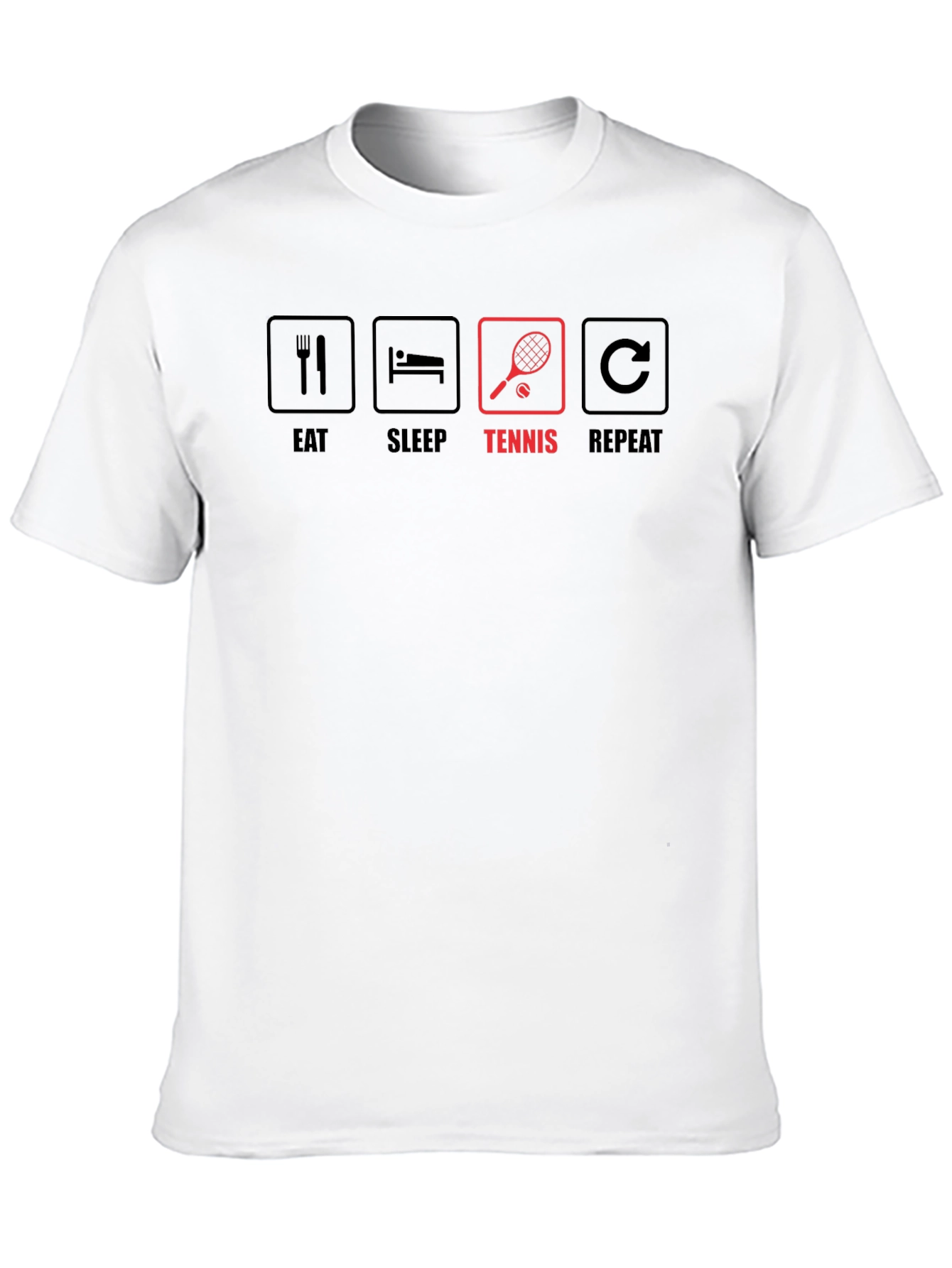 Eat Sleep Tennis Repeat T-Shirt - Black