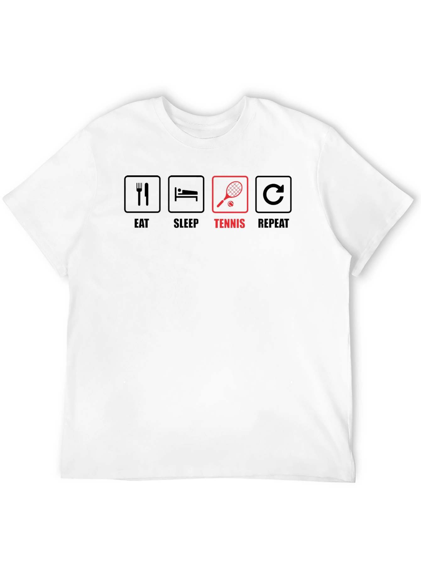 Eat Sleep Tennis Repeat T-Shirt - Black