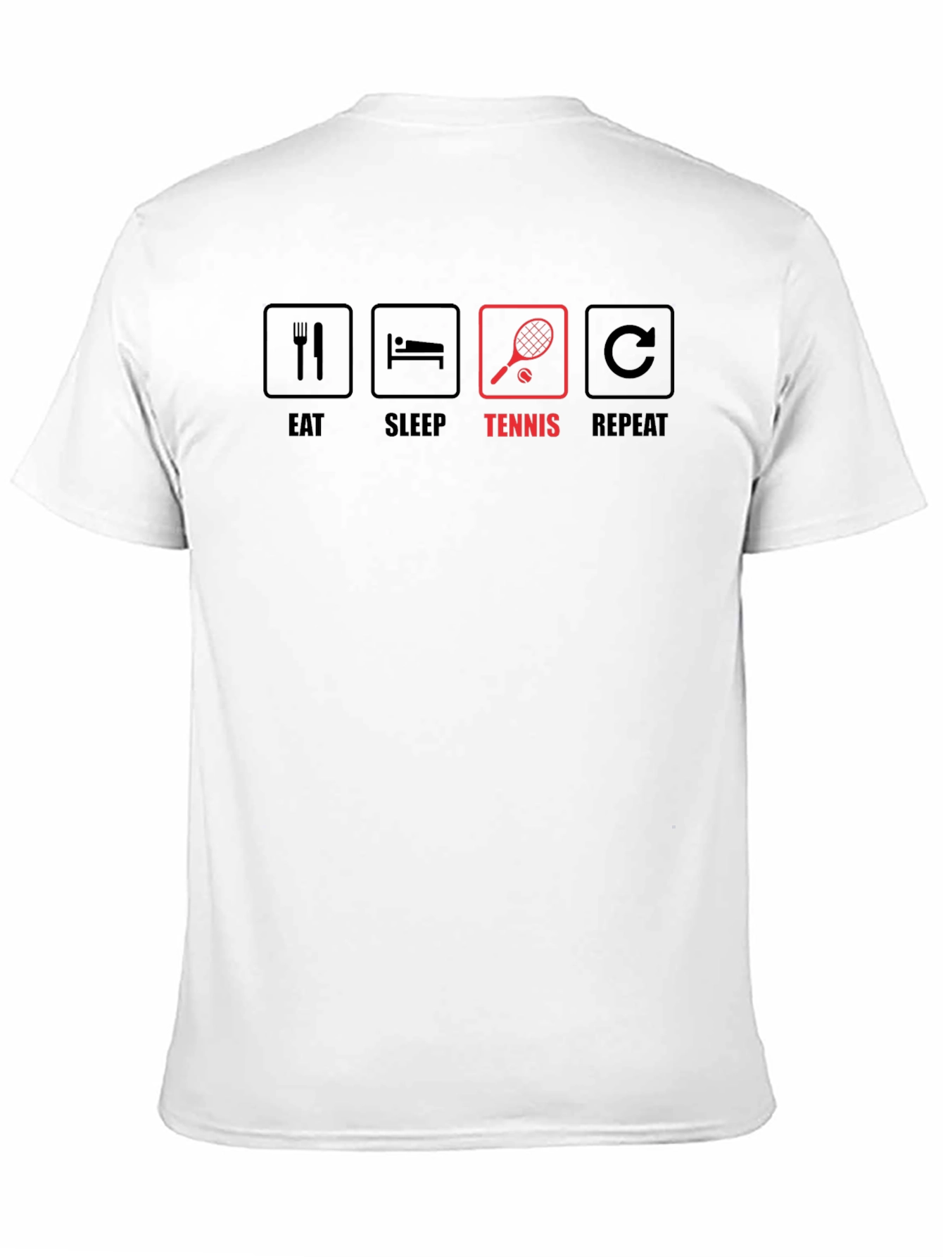 Eat Sleep Tennis Repeat T-Shirt - Black