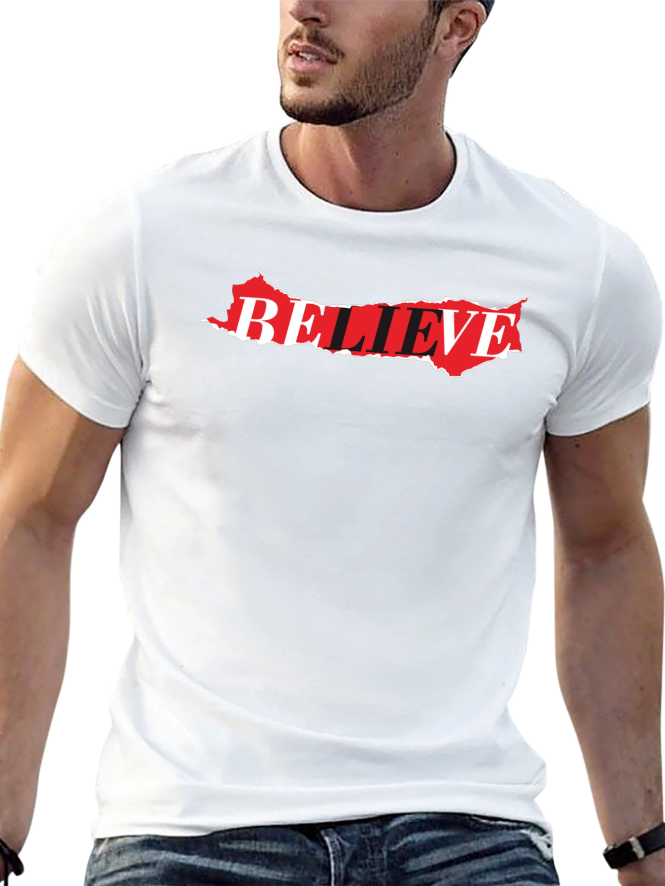 Believe Graphic Tee - Stylish Black Cotton Blend T-Shirt