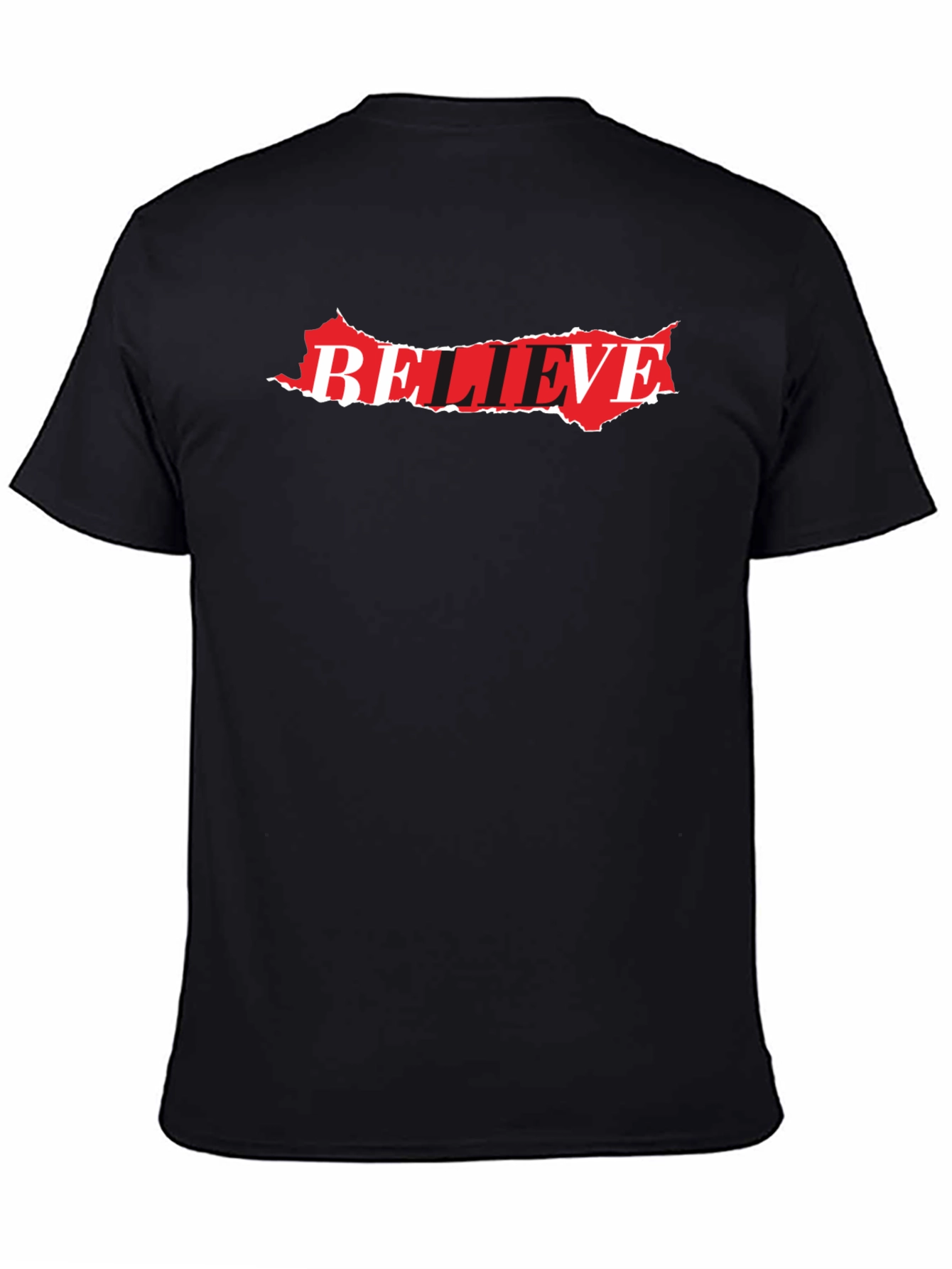 Believe Graphic Tee - Stylish Black Cotton Blend T-Shirt
