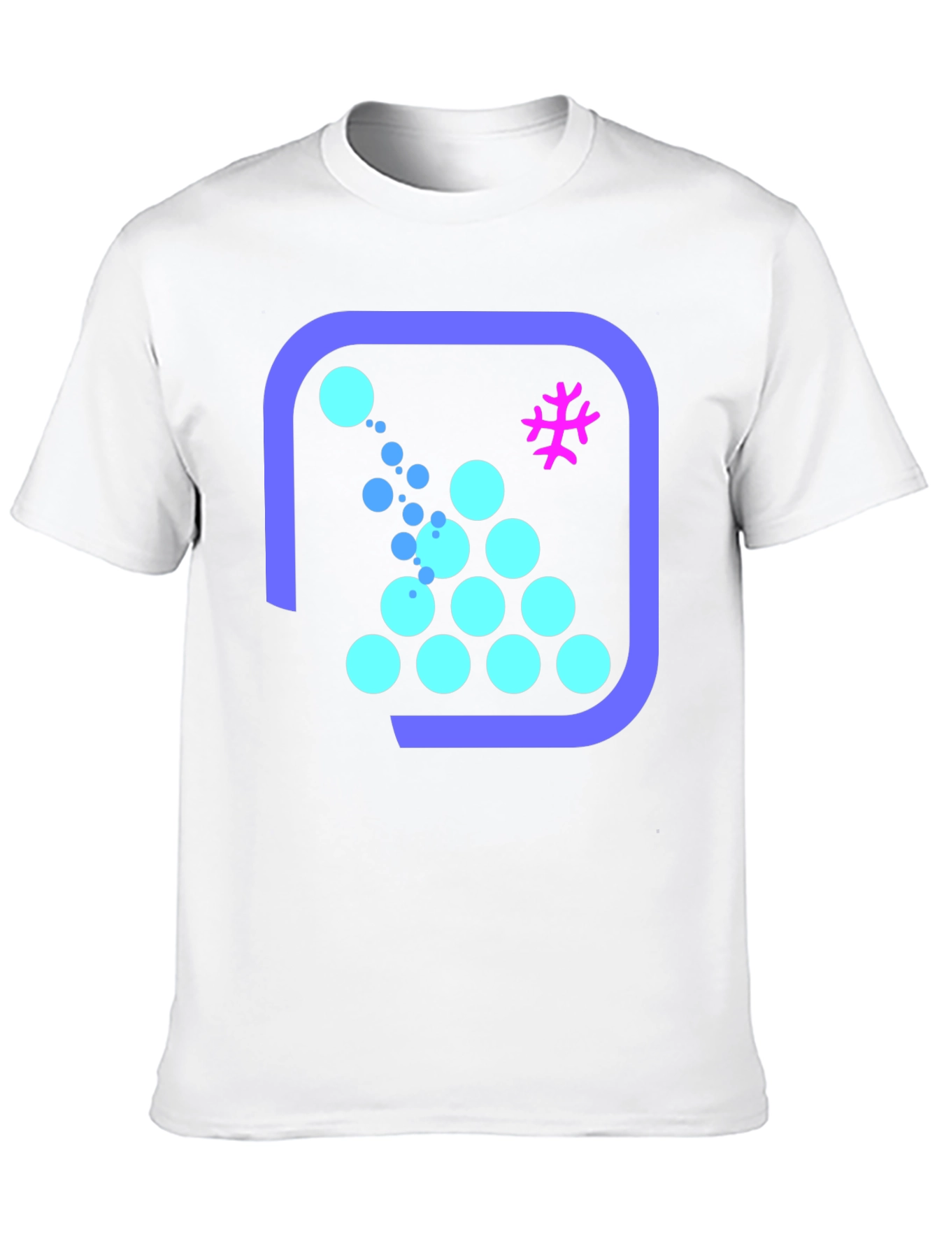 Geometric Bubble Pattern Black T-Shirt
