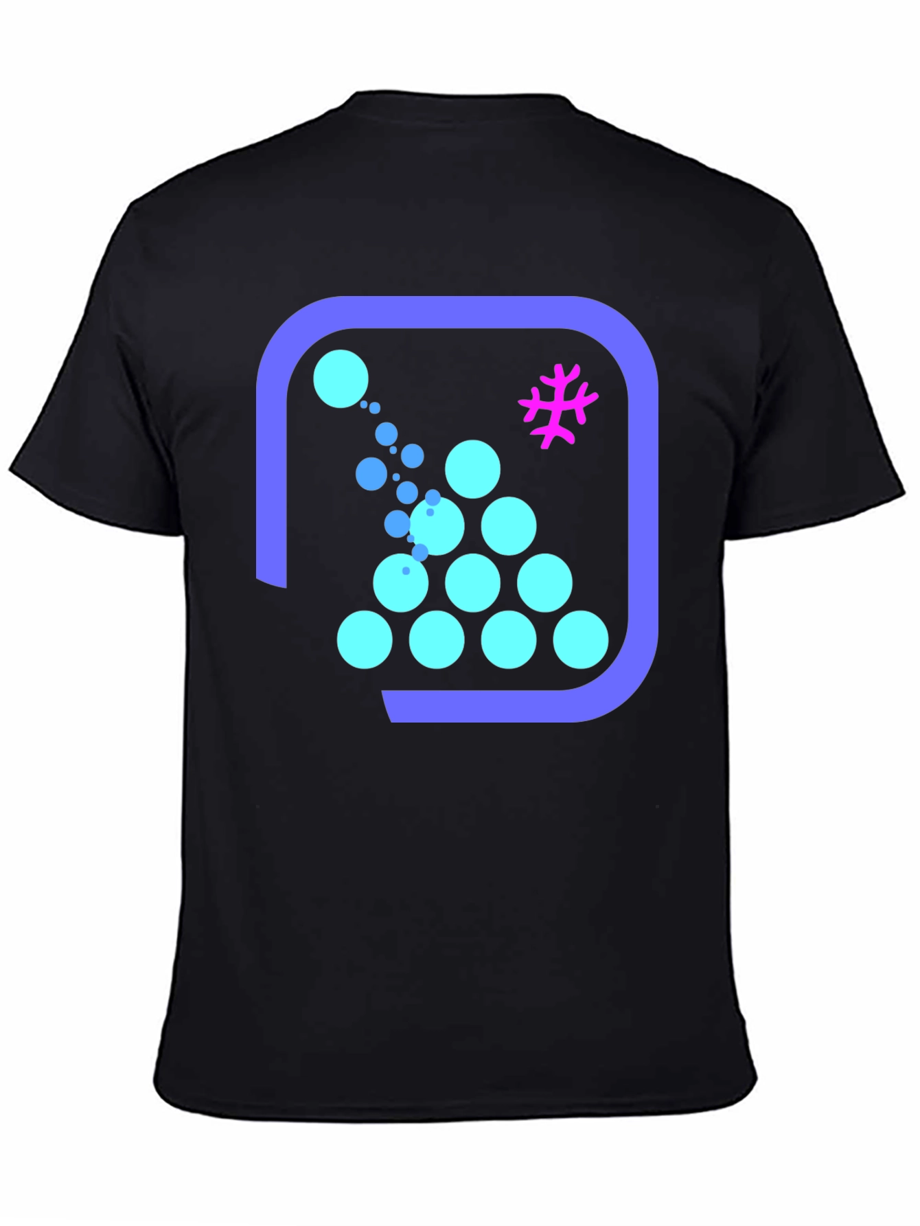 Geometric Bubble Pattern Black T-Shirt