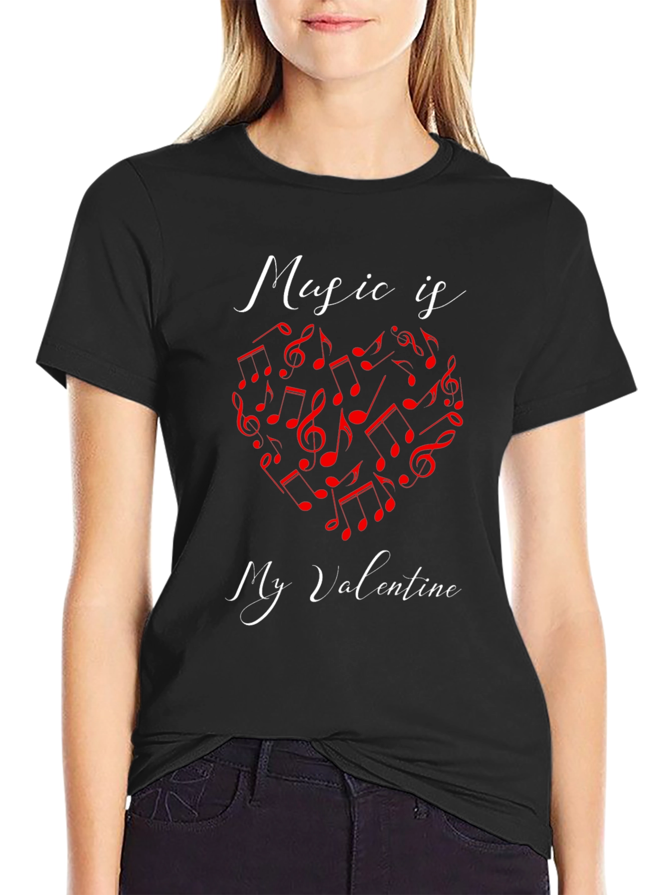Music Is My Valentine Graphic T-Shirt