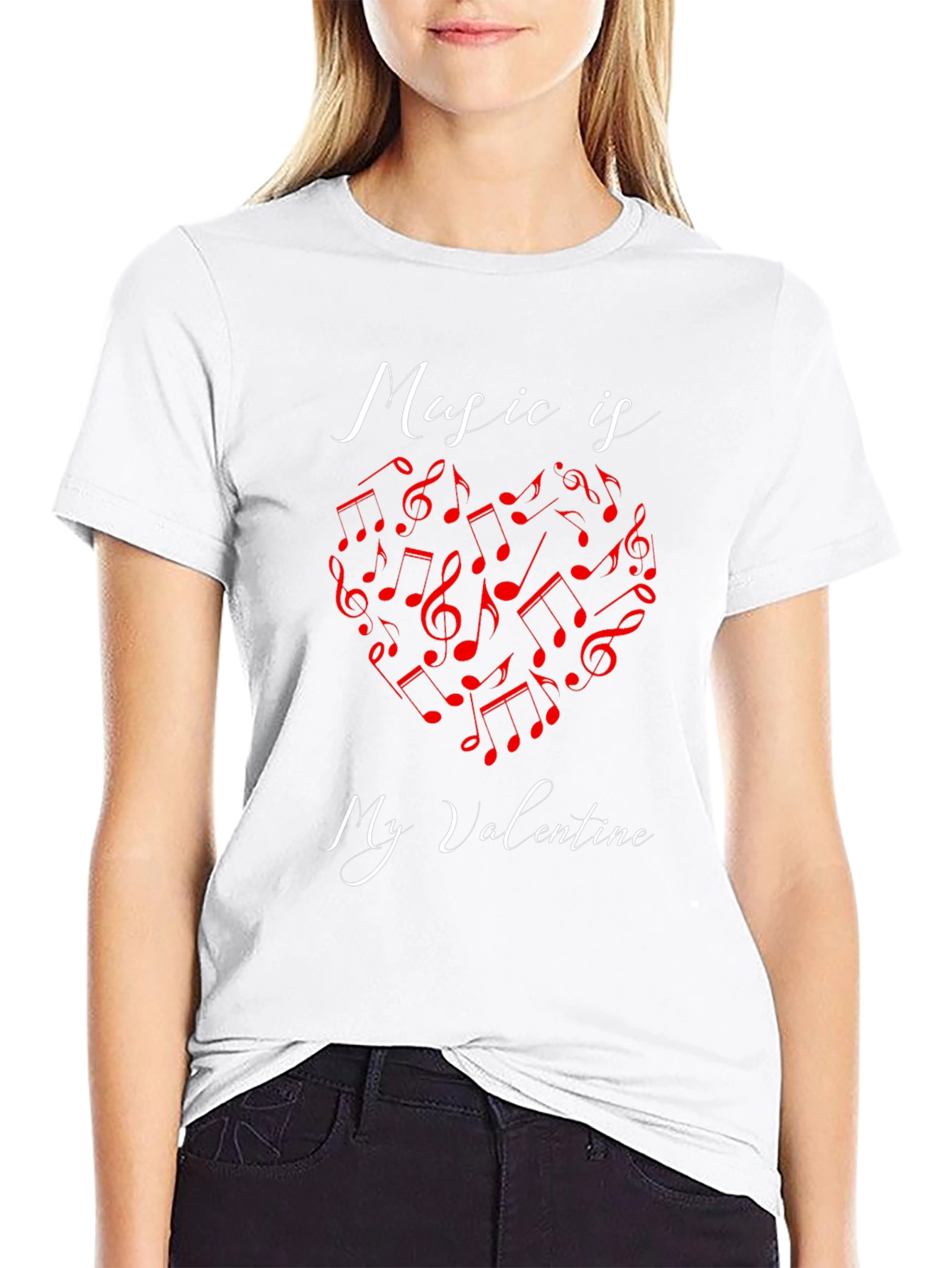 Music Is My Valentine Graphic T-Shirt