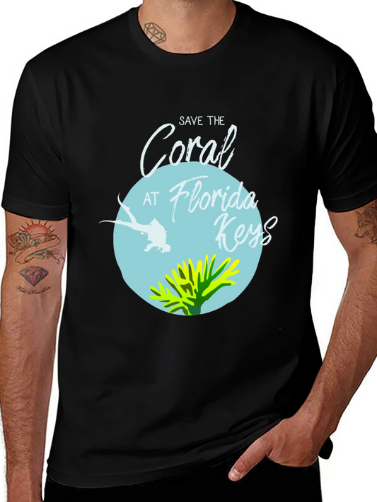 Save the Coral T-Shirt Florida Keys Ocean Scuba Diver