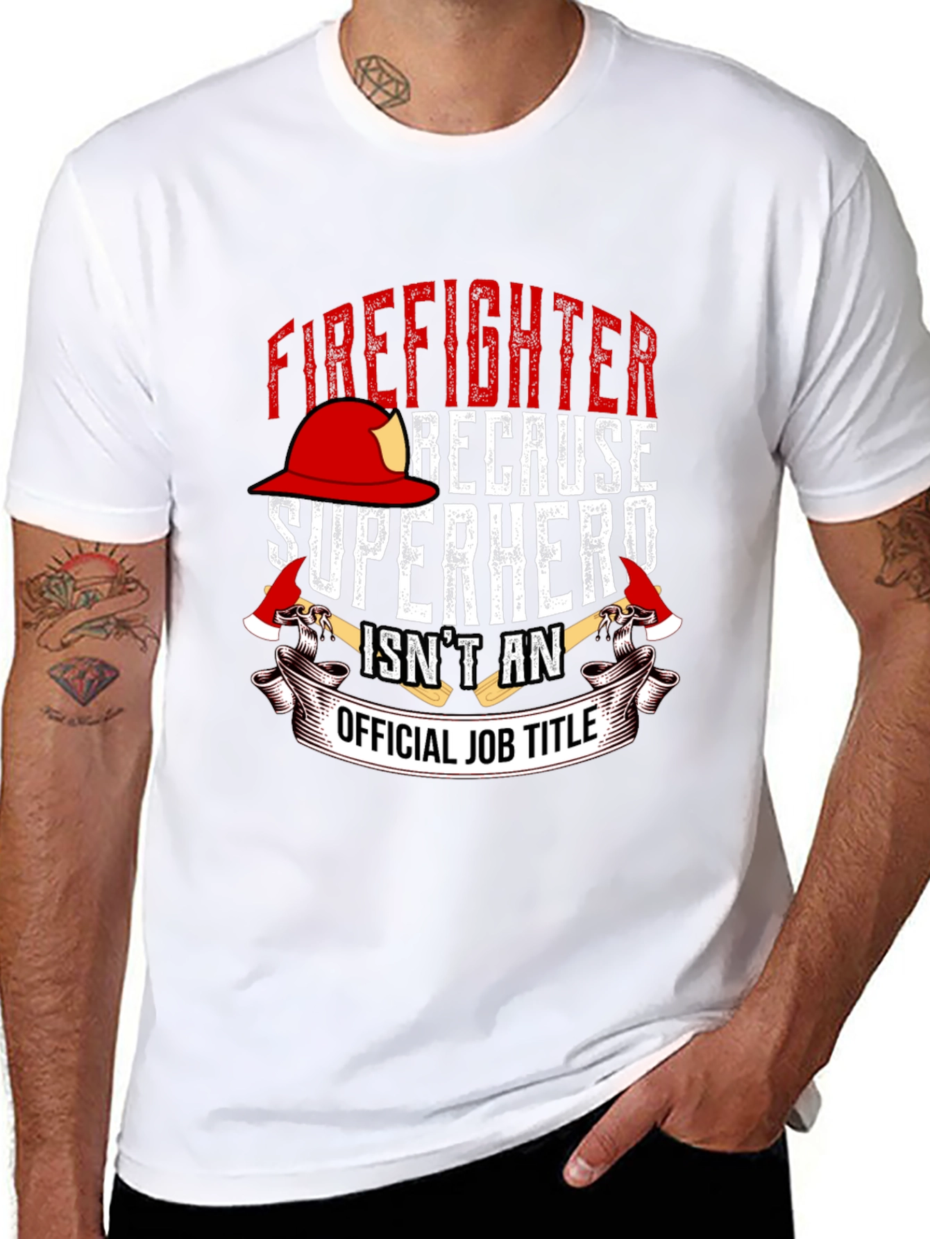 Firefighter Superhero Graphic T-Shirt