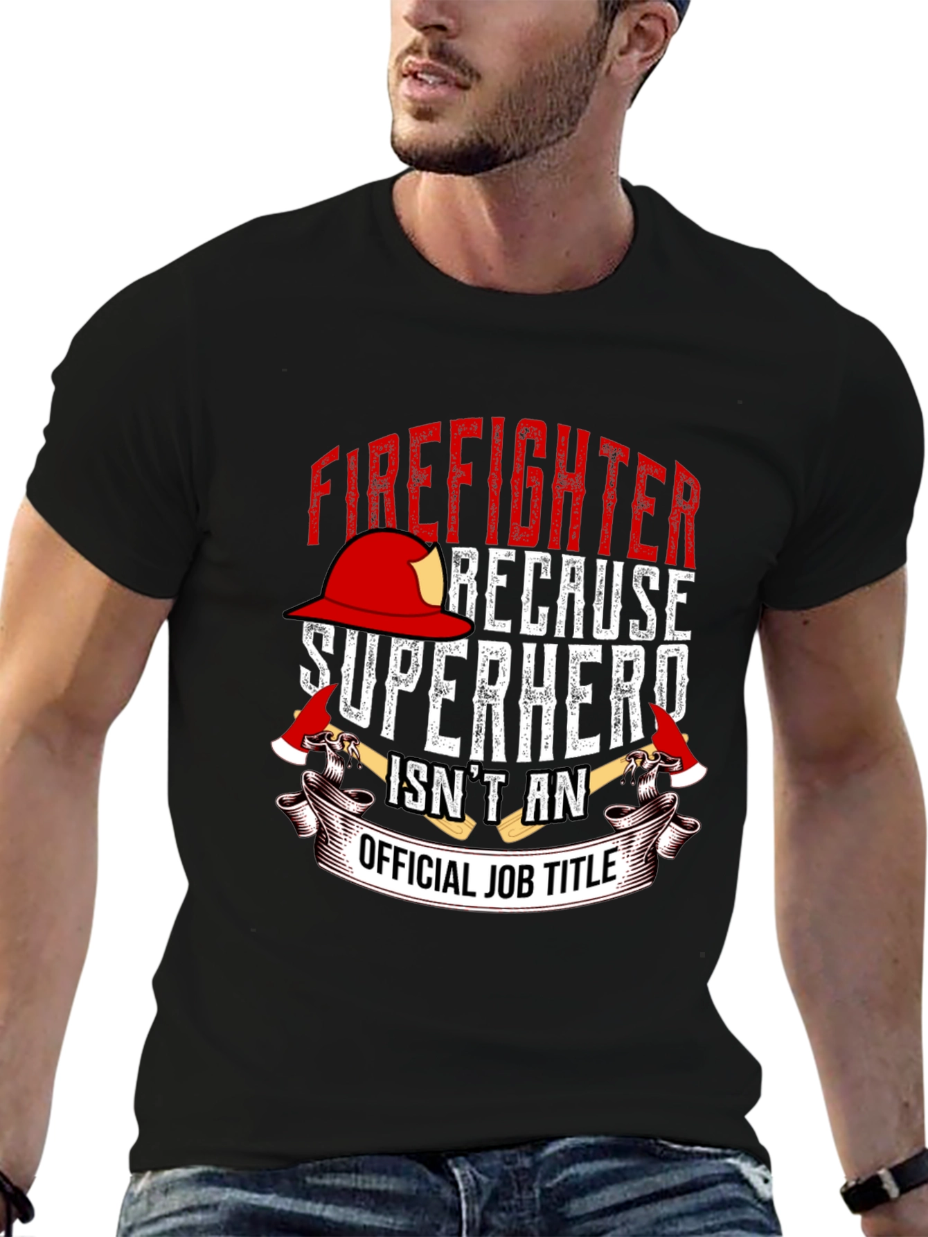 Firefighter Superhero Graphic T-Shirt