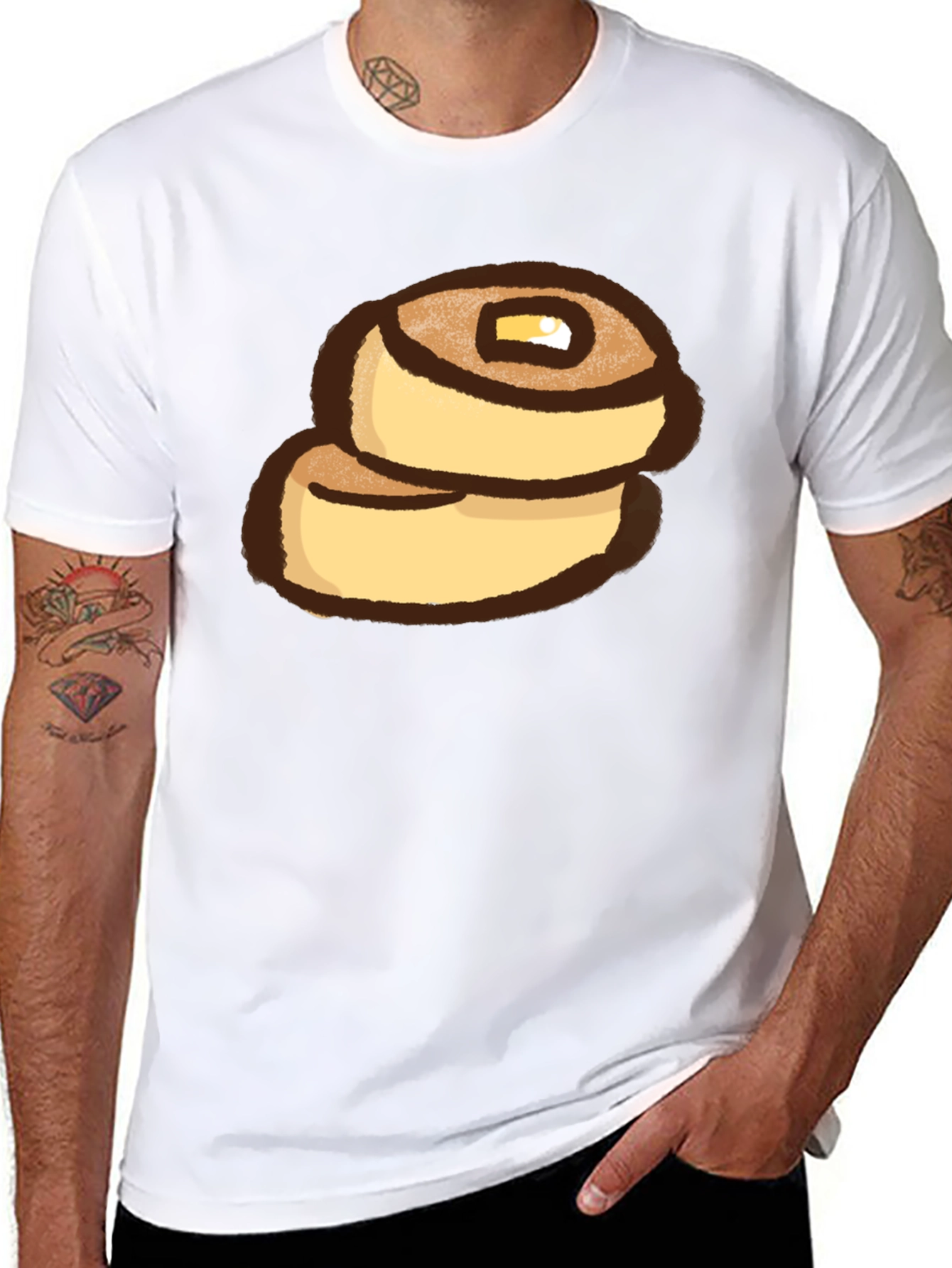 Pancake Stack Graphic Tee - Funny Food Shirt