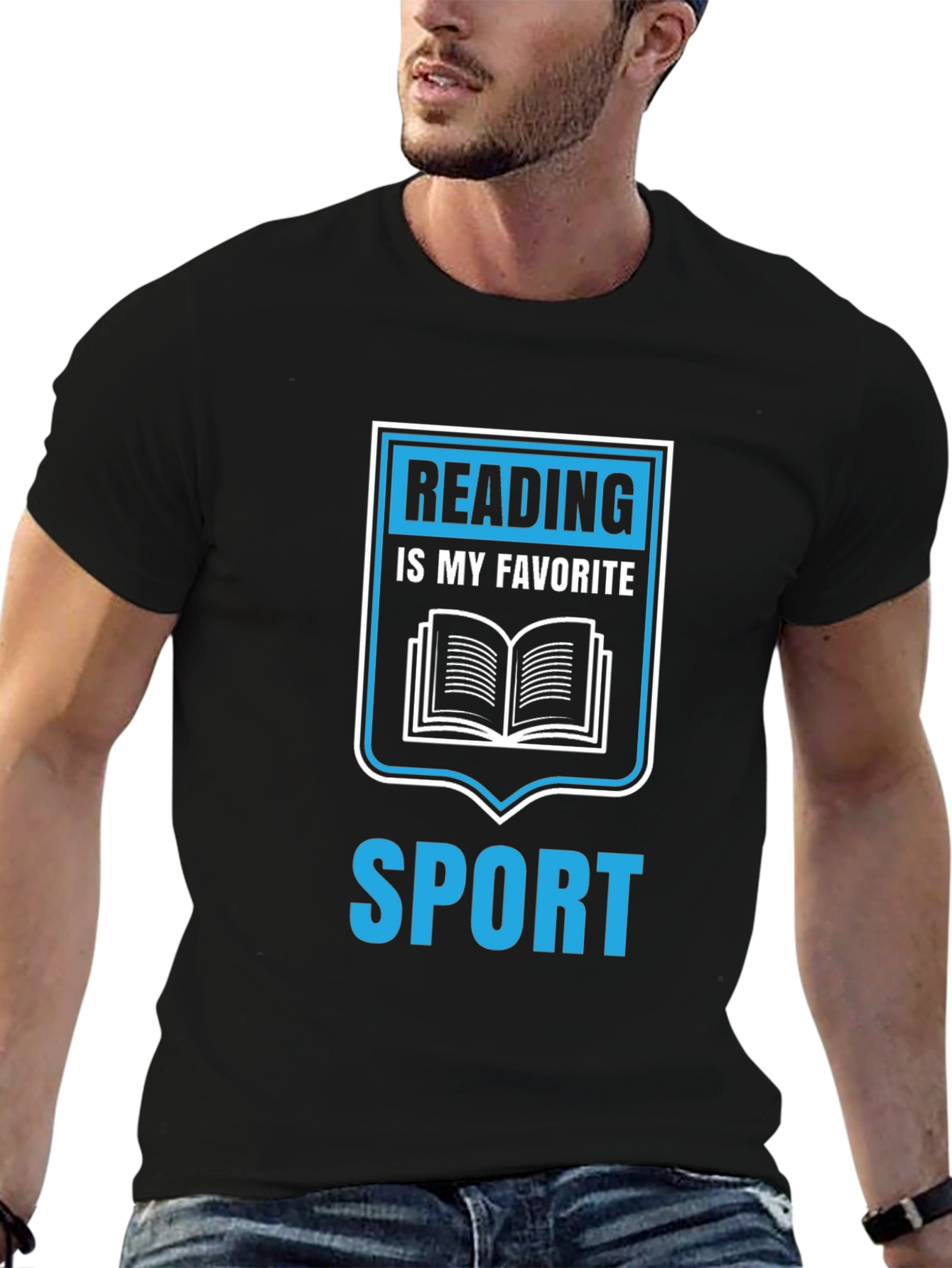 Reading is My Favorite Sport Black T-Shirt