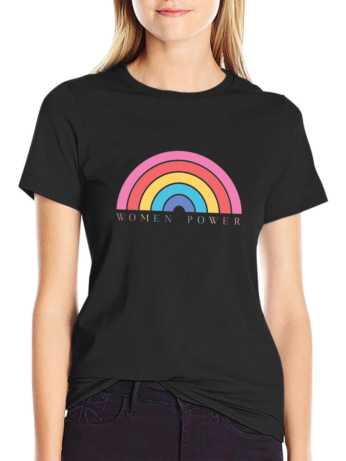 Women Power Rainbow Graphic T-Shirt