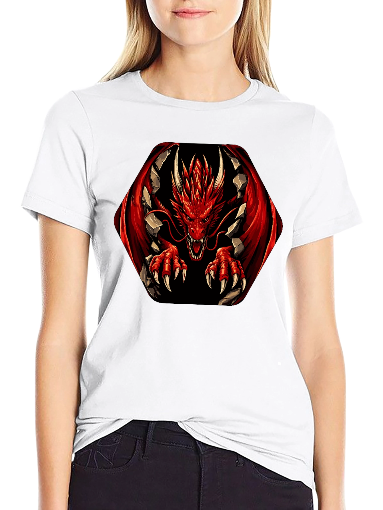 Red Dragon Graphic Tee - Mens Black T-Shirt