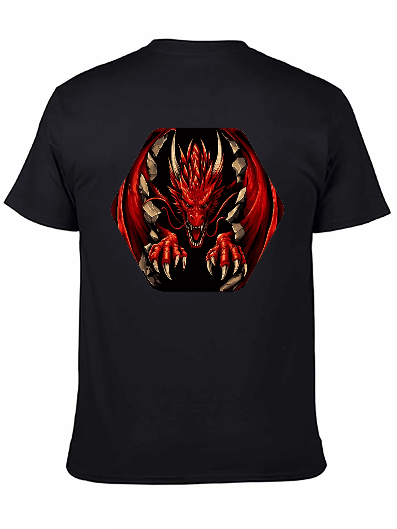 Red Dragon Graphic Tee - Mens Black T-Shirt