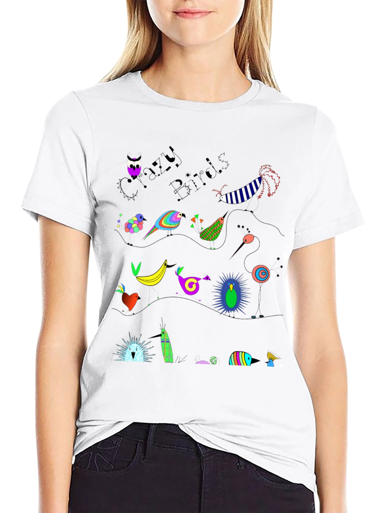 Crazy Birds Graphic T-Shirt