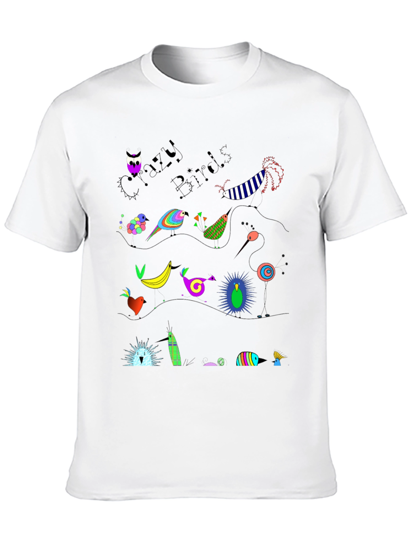 Crazy Birds Graphic T-Shirt