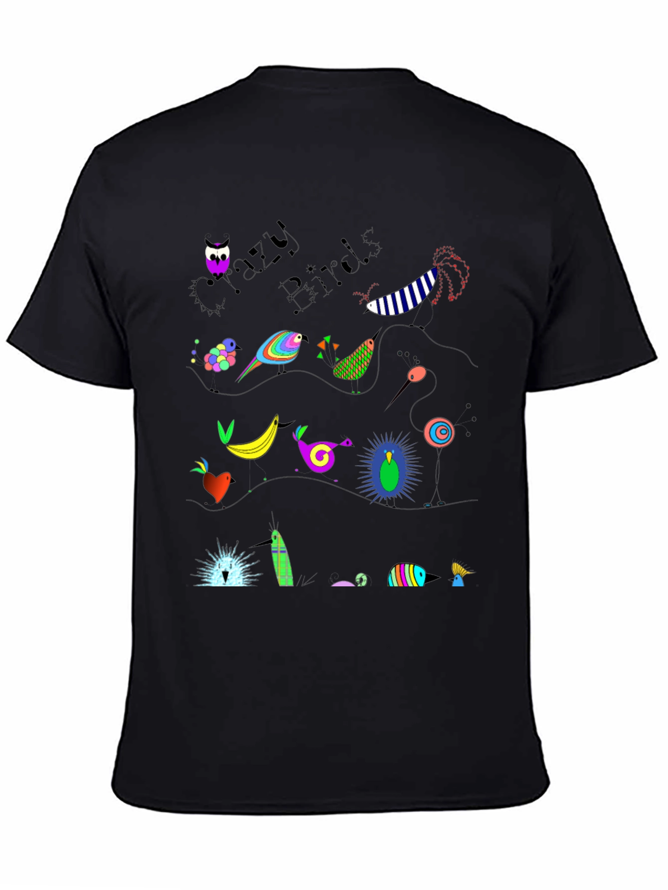 Crazy Birds Graphic T-Shirt