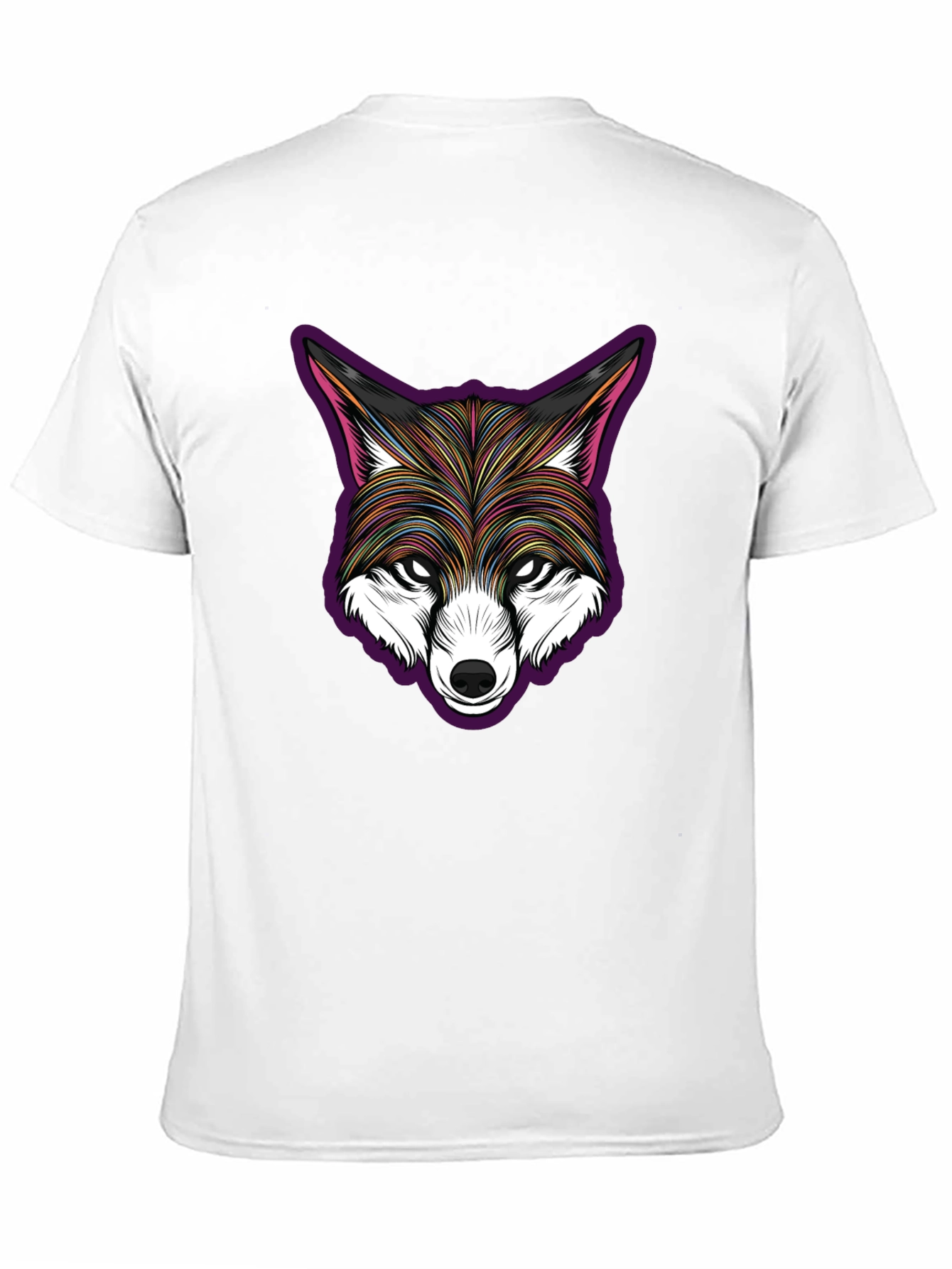 Stylish Fox Head Graphic Black T-Shirt