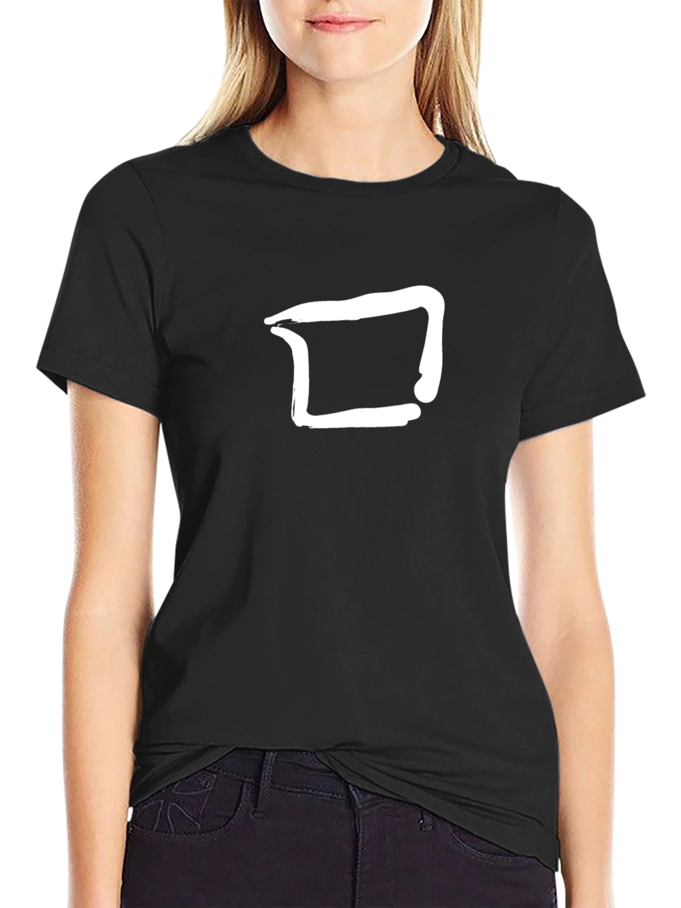 Minimalist Graphic Tee - Black Cotton Blend