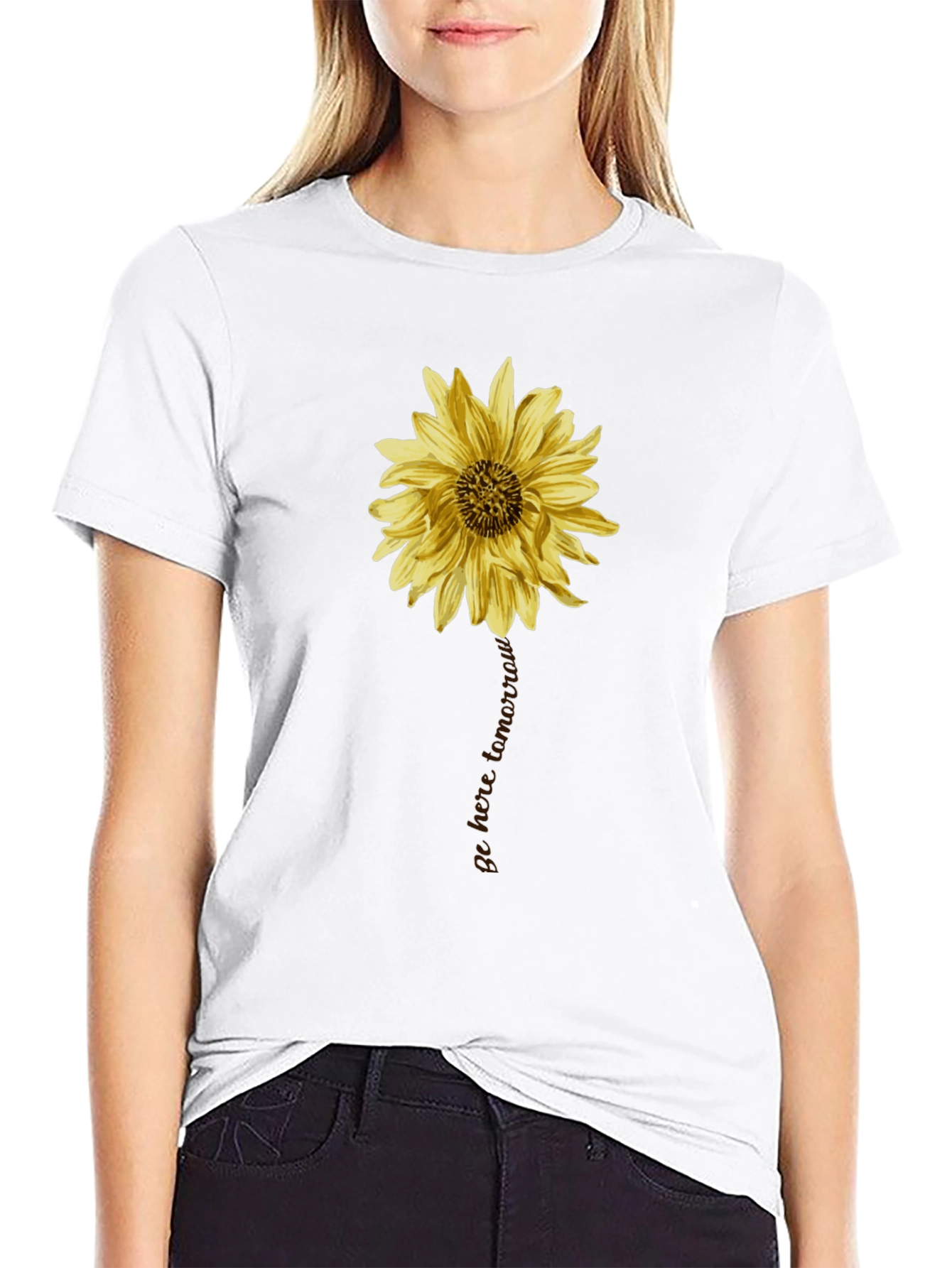 Sunflower Graphic Black T-Shirt