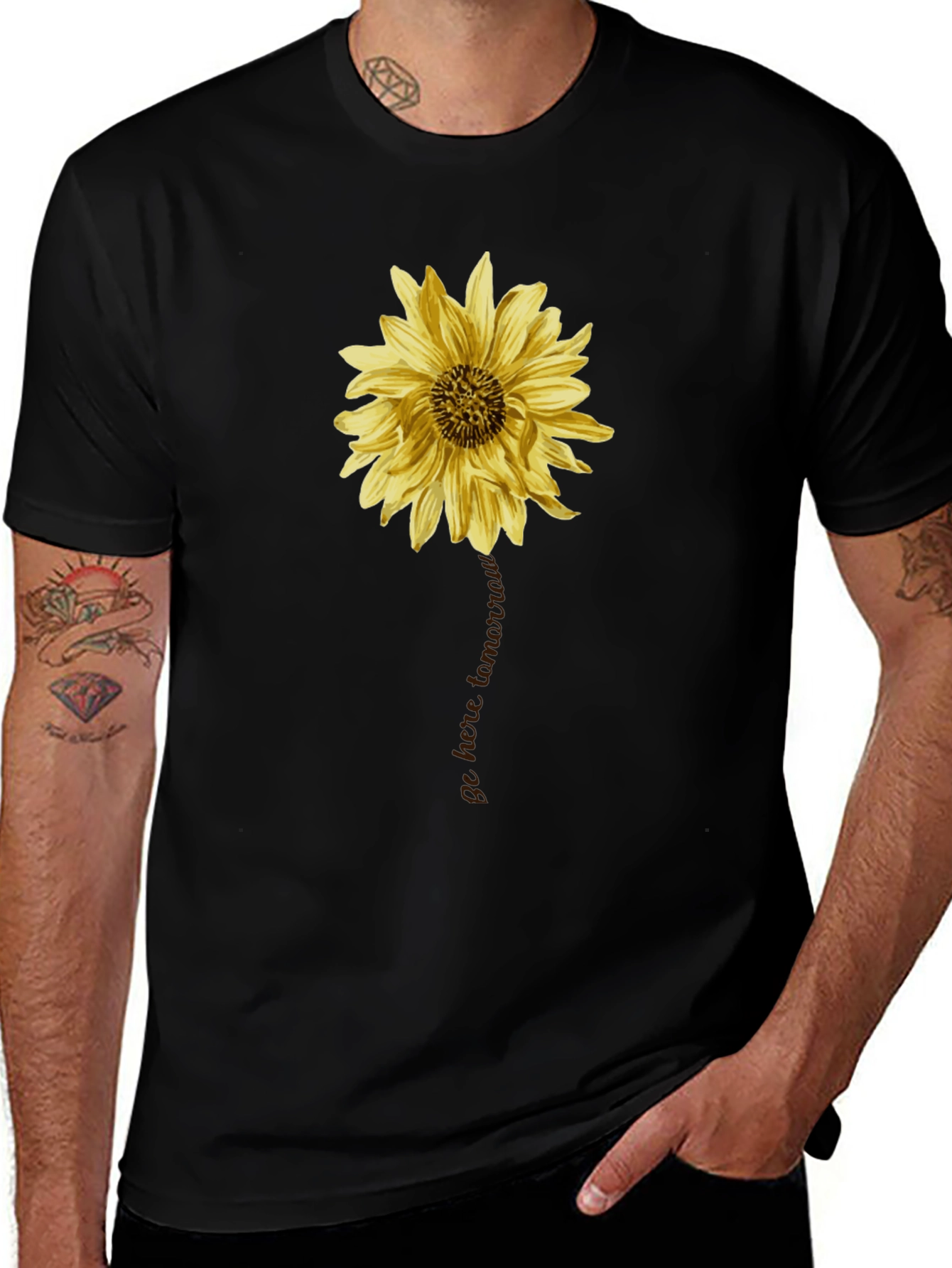Sunflower Graphic Black T-Shirt