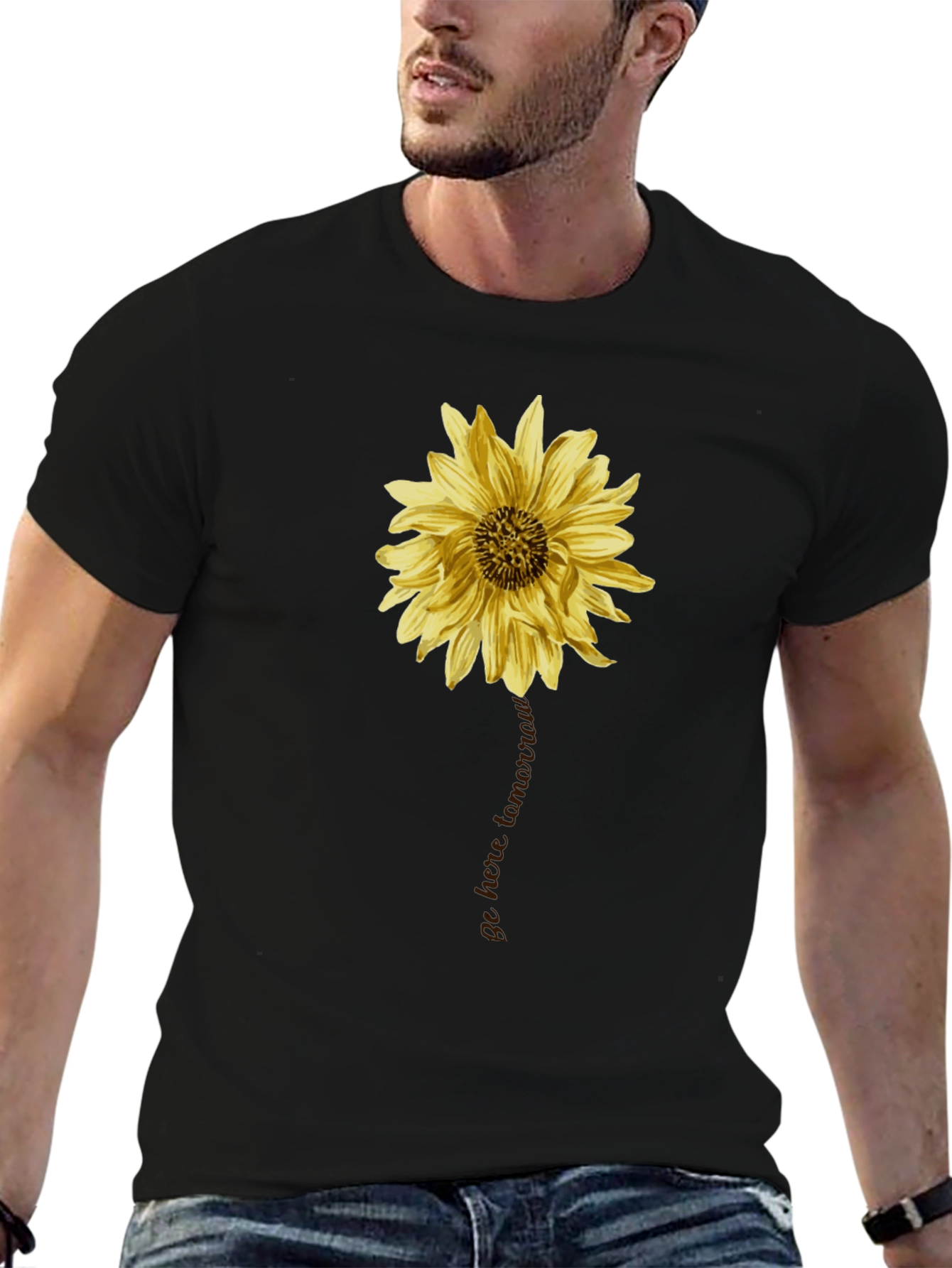 Sunflower Graphic Black T-Shirt
