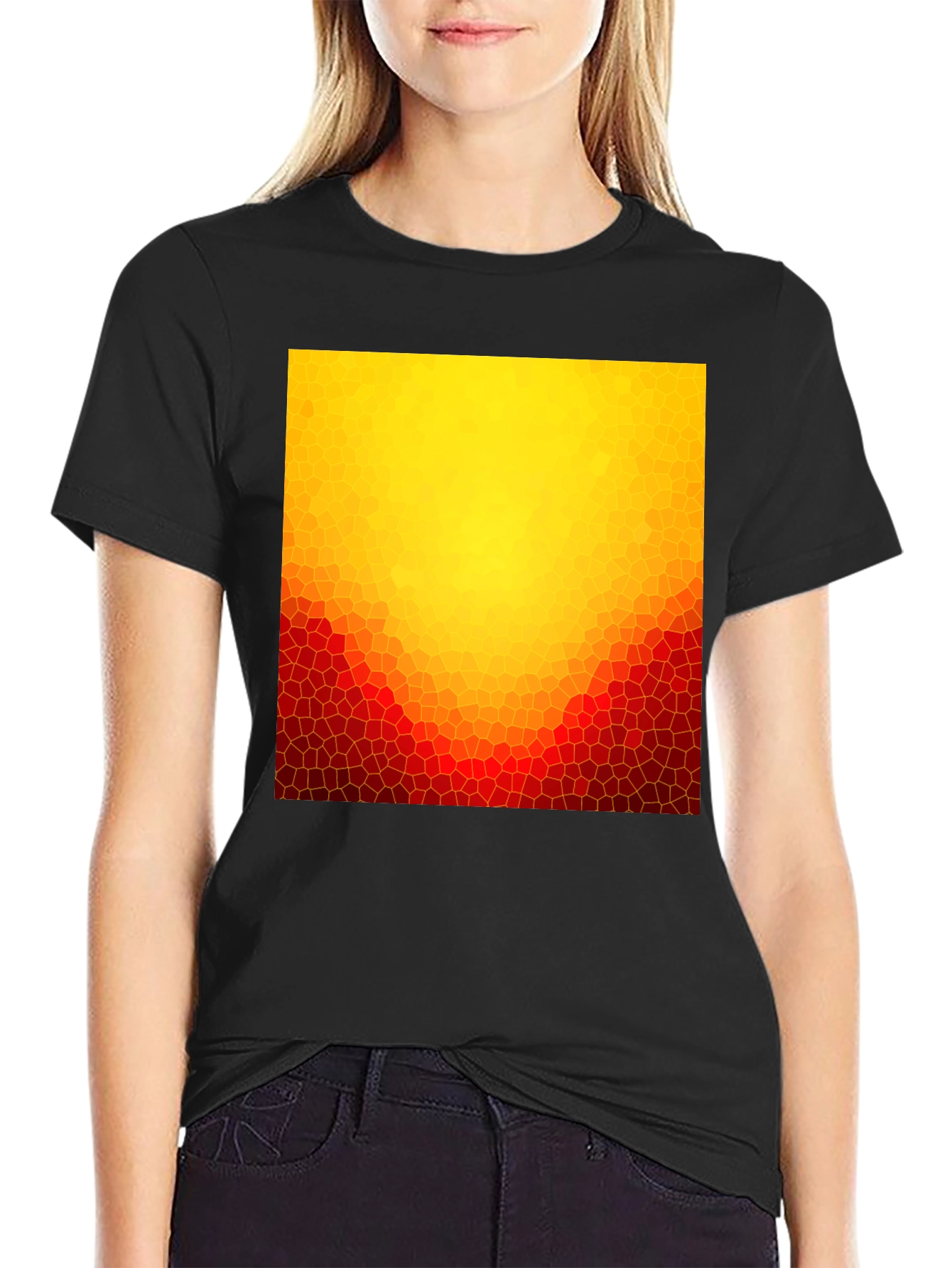 Abstract Mosaic Graphic Tee - Stylish Casual Wear